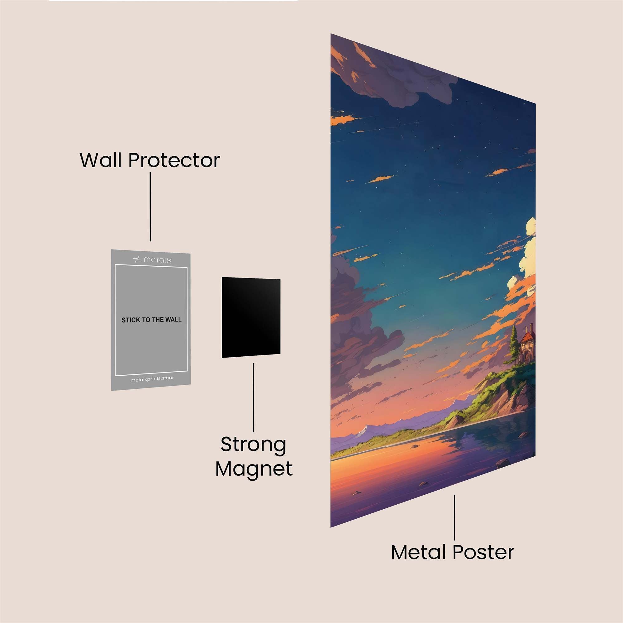 Sunset Serenity Safe Wall Magnetic / M