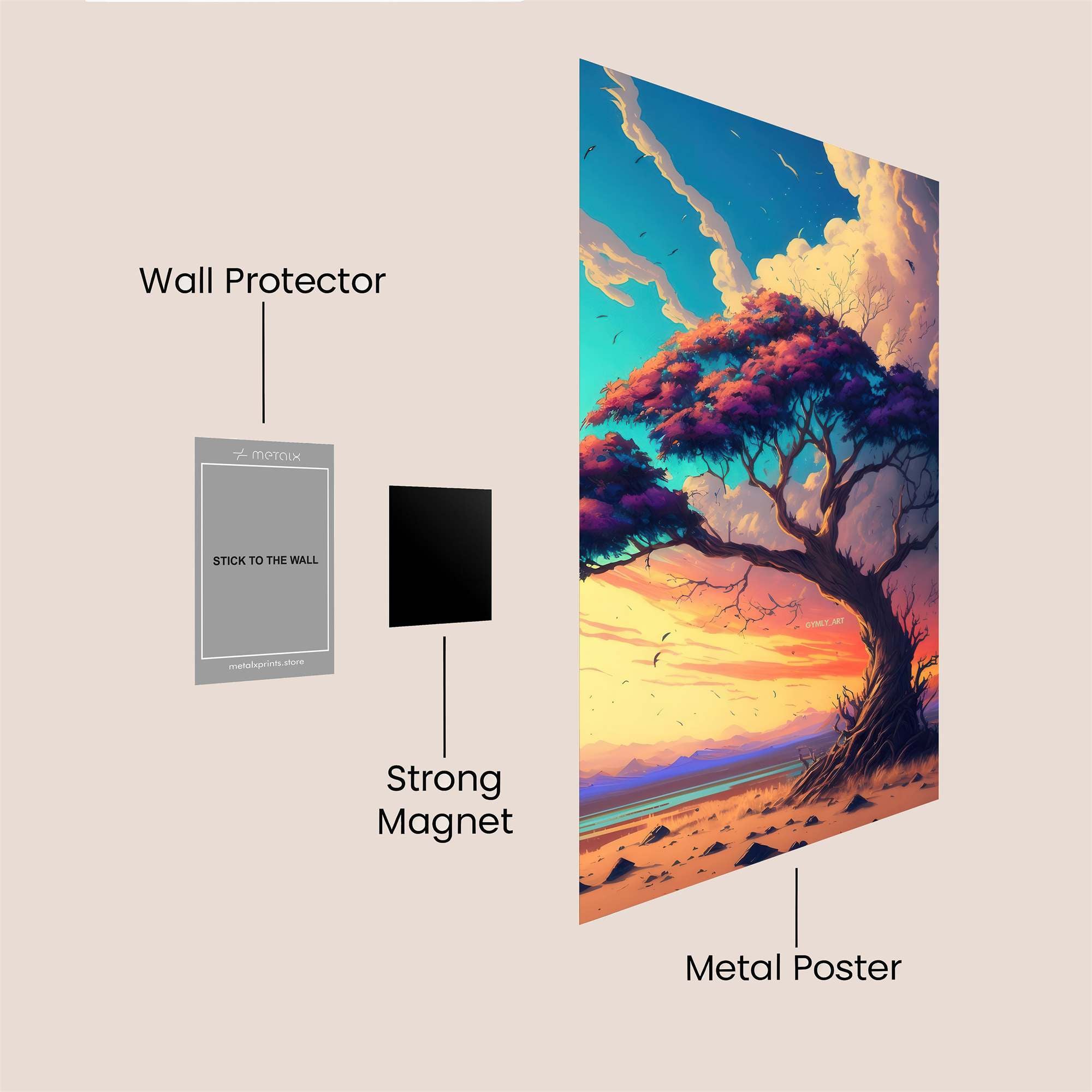 Sunset Serenity Safe Wall Magnetic / M