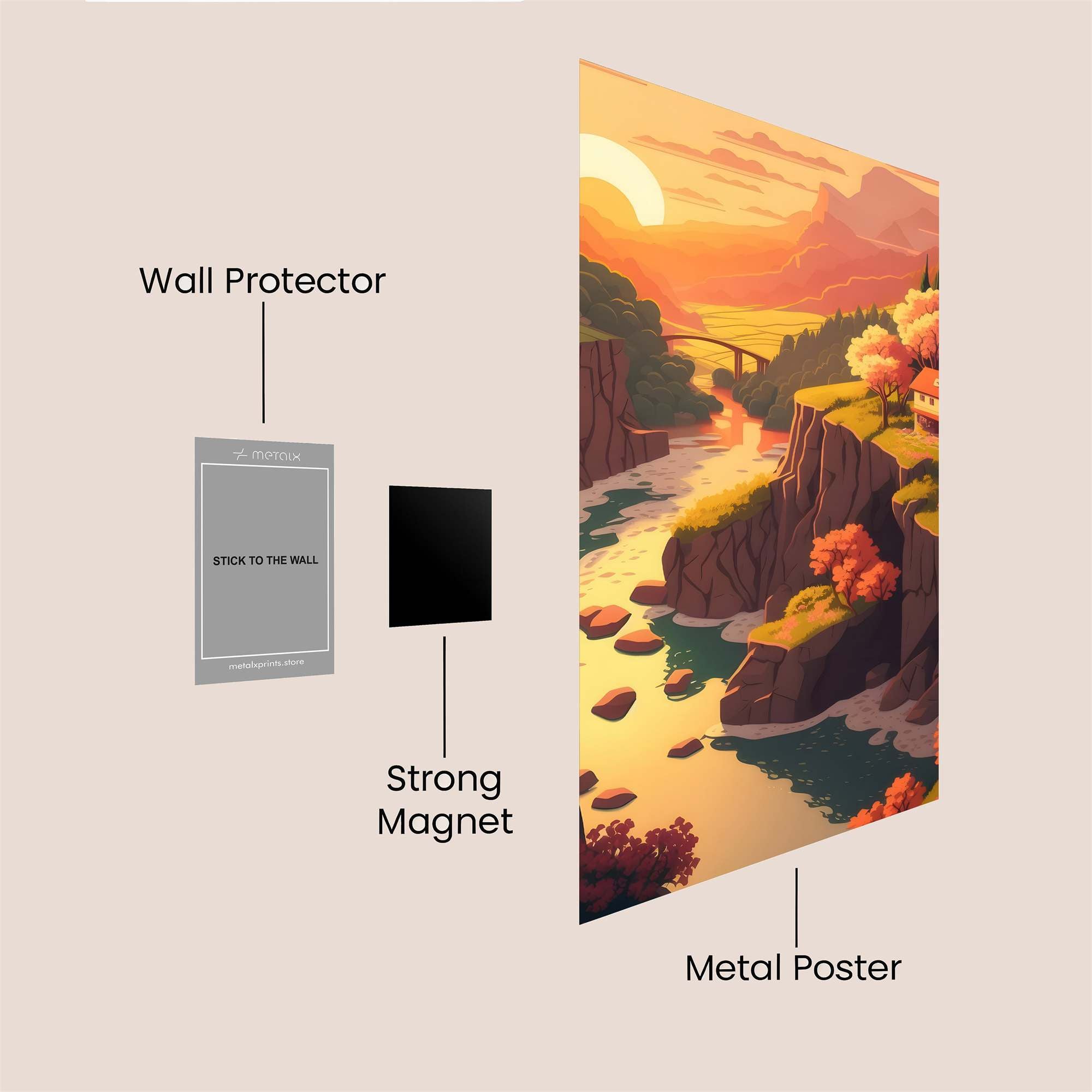 Sunset Serenity Safe Wall Magnetic / M