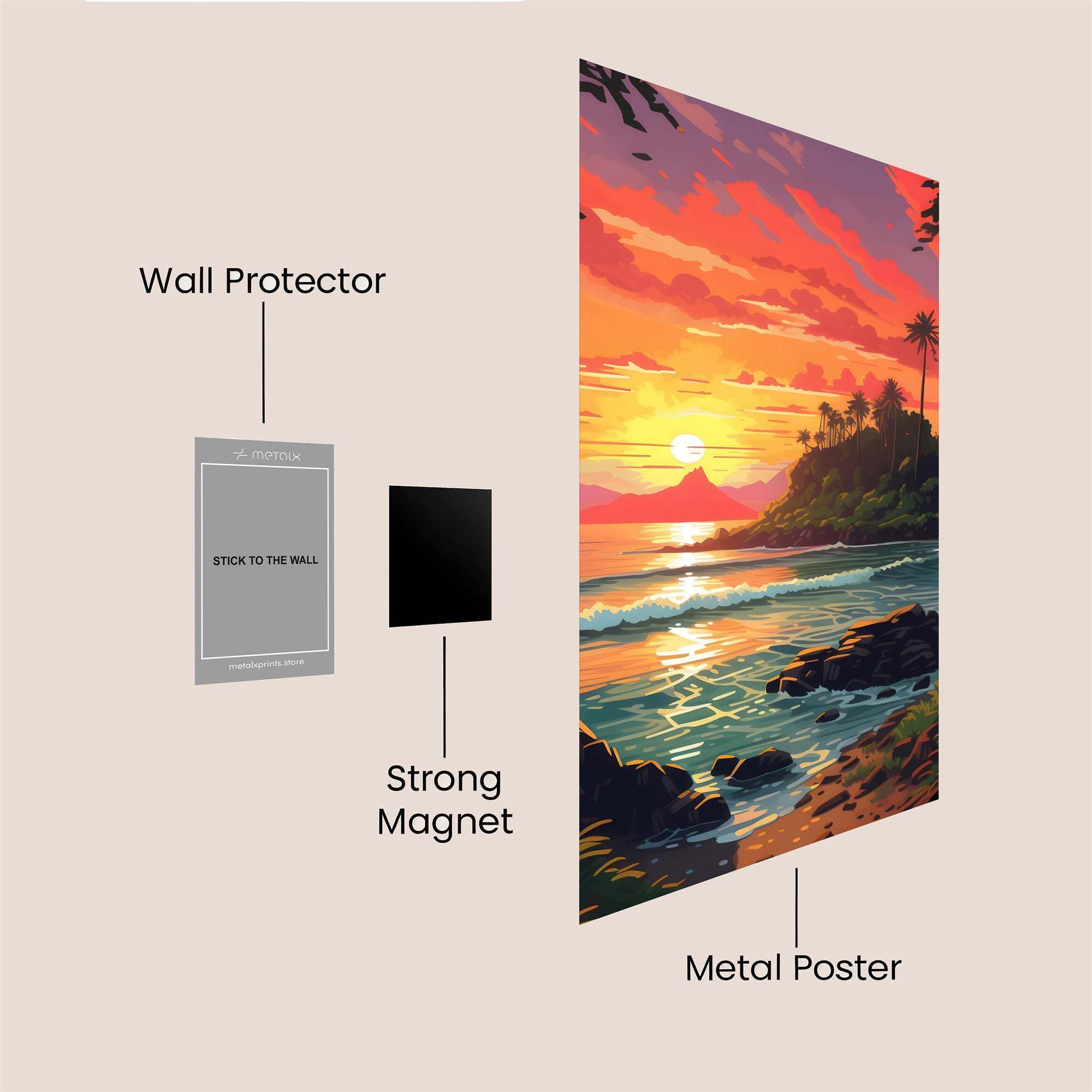 Sunset Serenity Safe Wall Magnetic / M