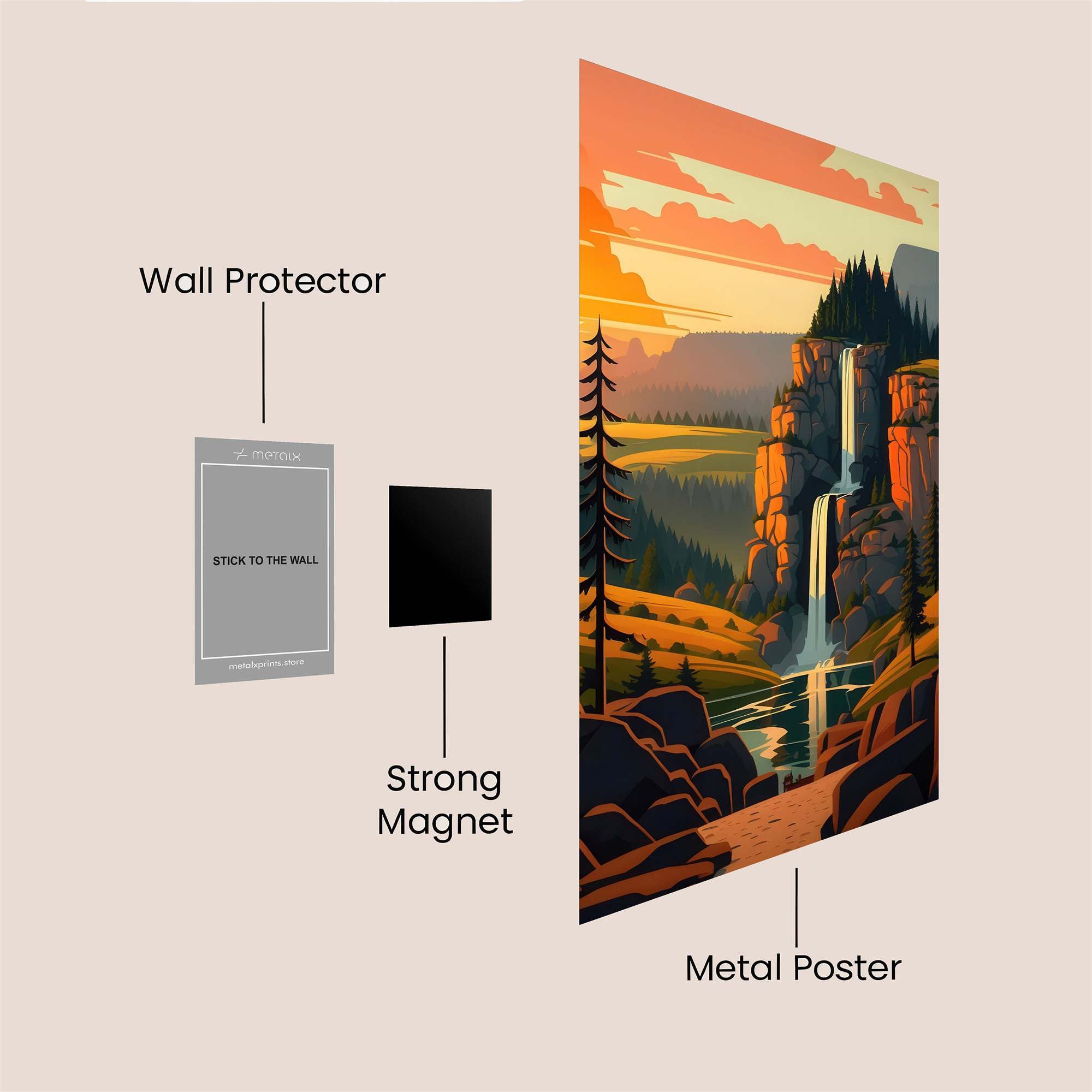 Sunset Serenity Safe Wall Magnetic / M
