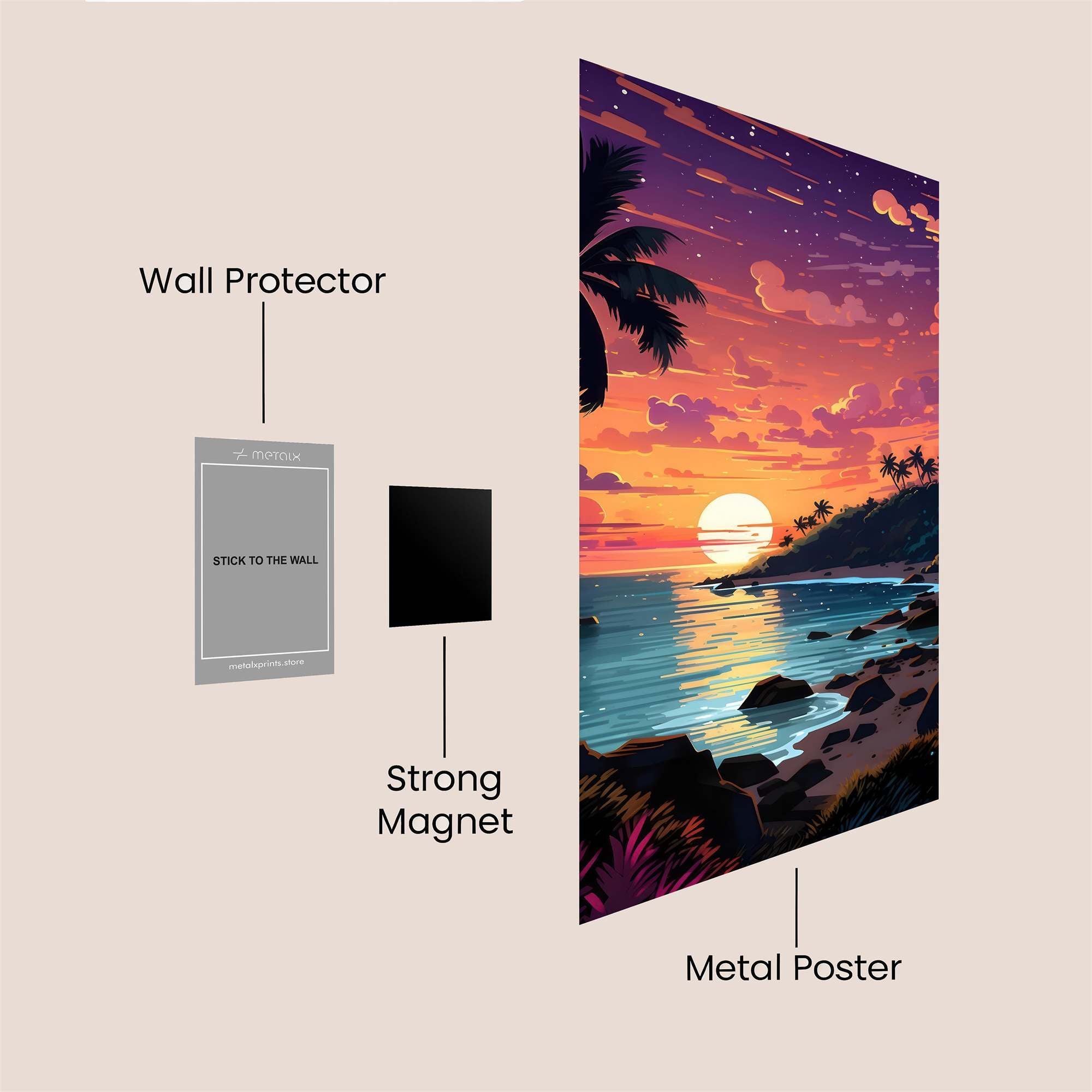 Sunset Serenity Safe Wall Magnetic / M