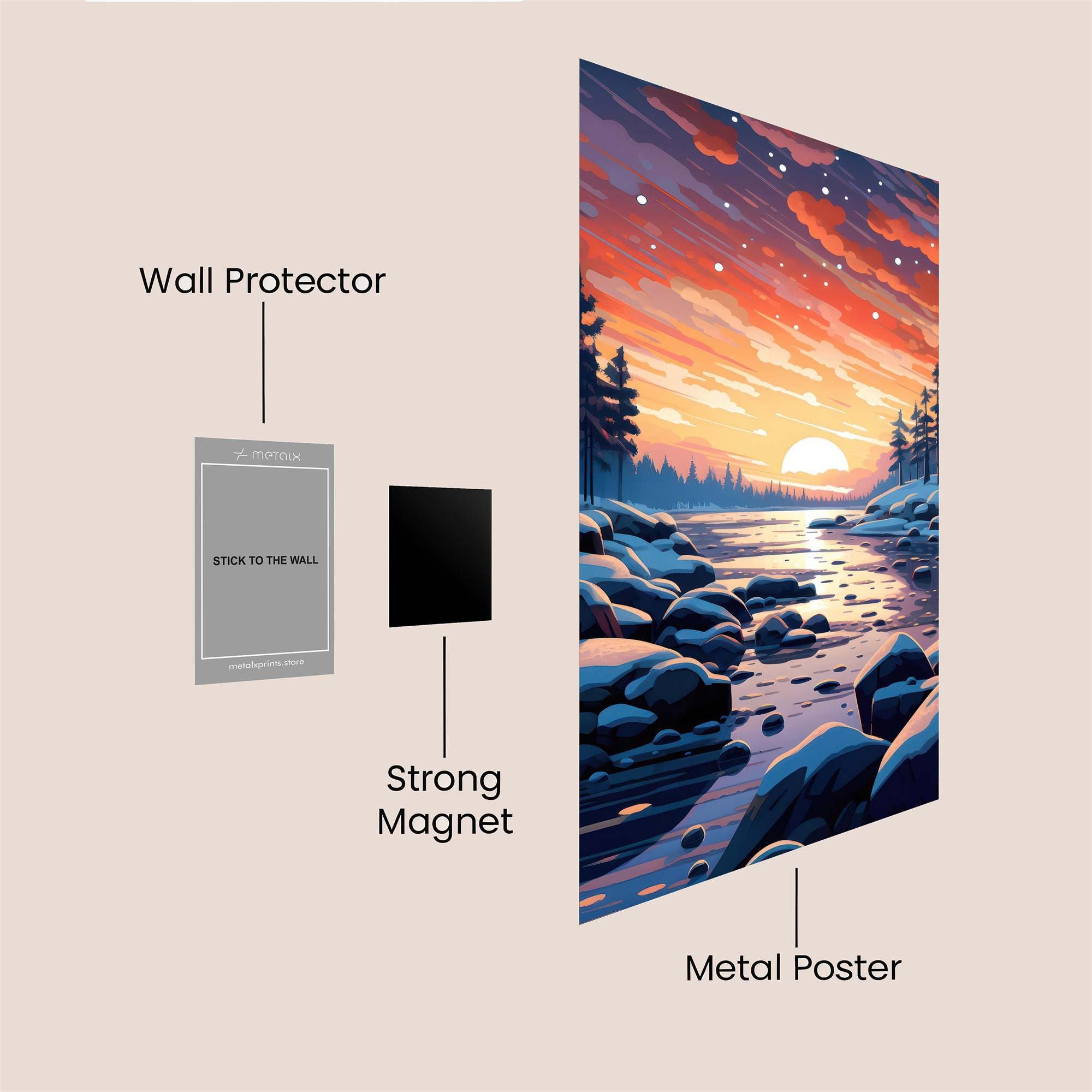 Sunset Serenity Safe Wall Magnetic / M