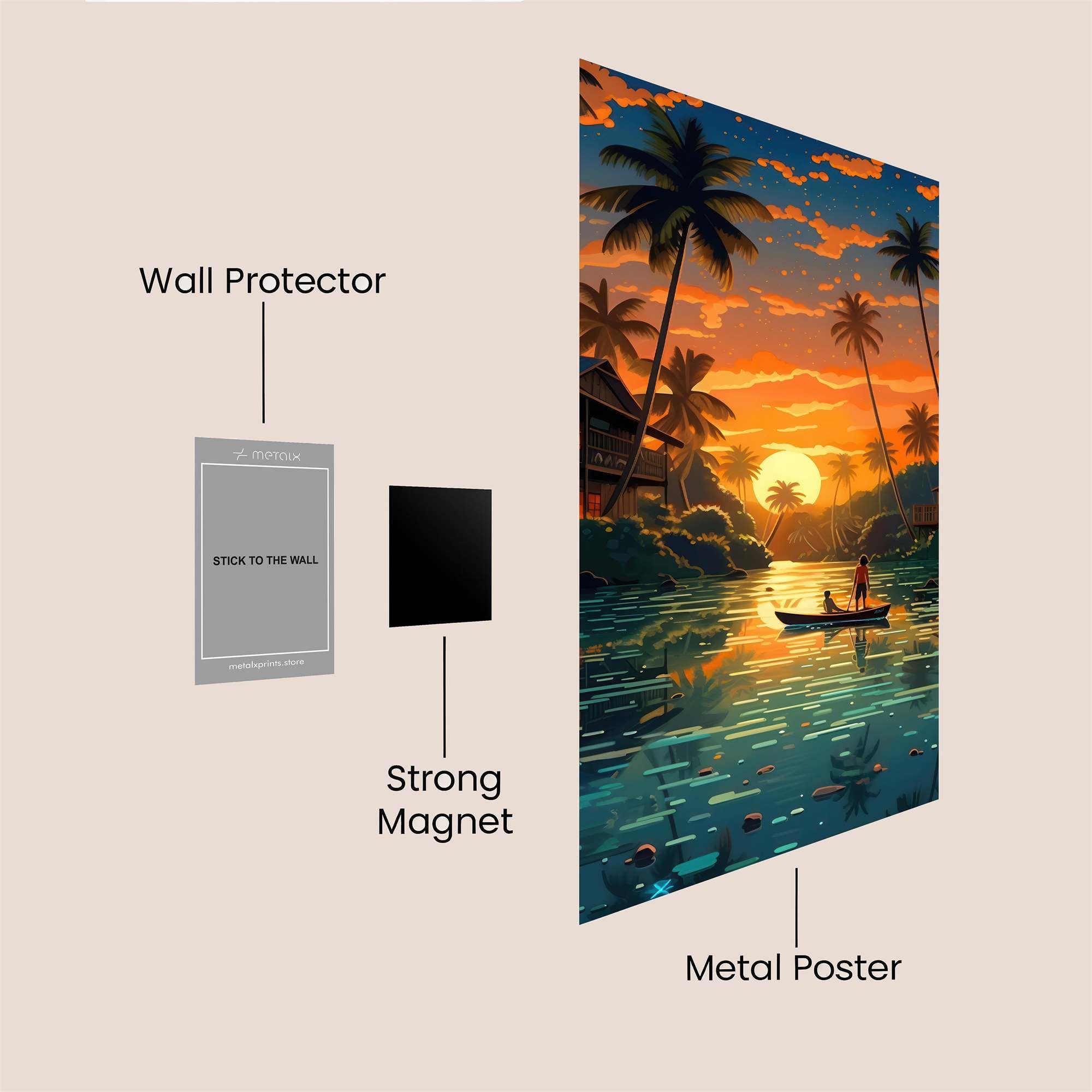 Sunset Serenity Safe Wall Magnetic / M
