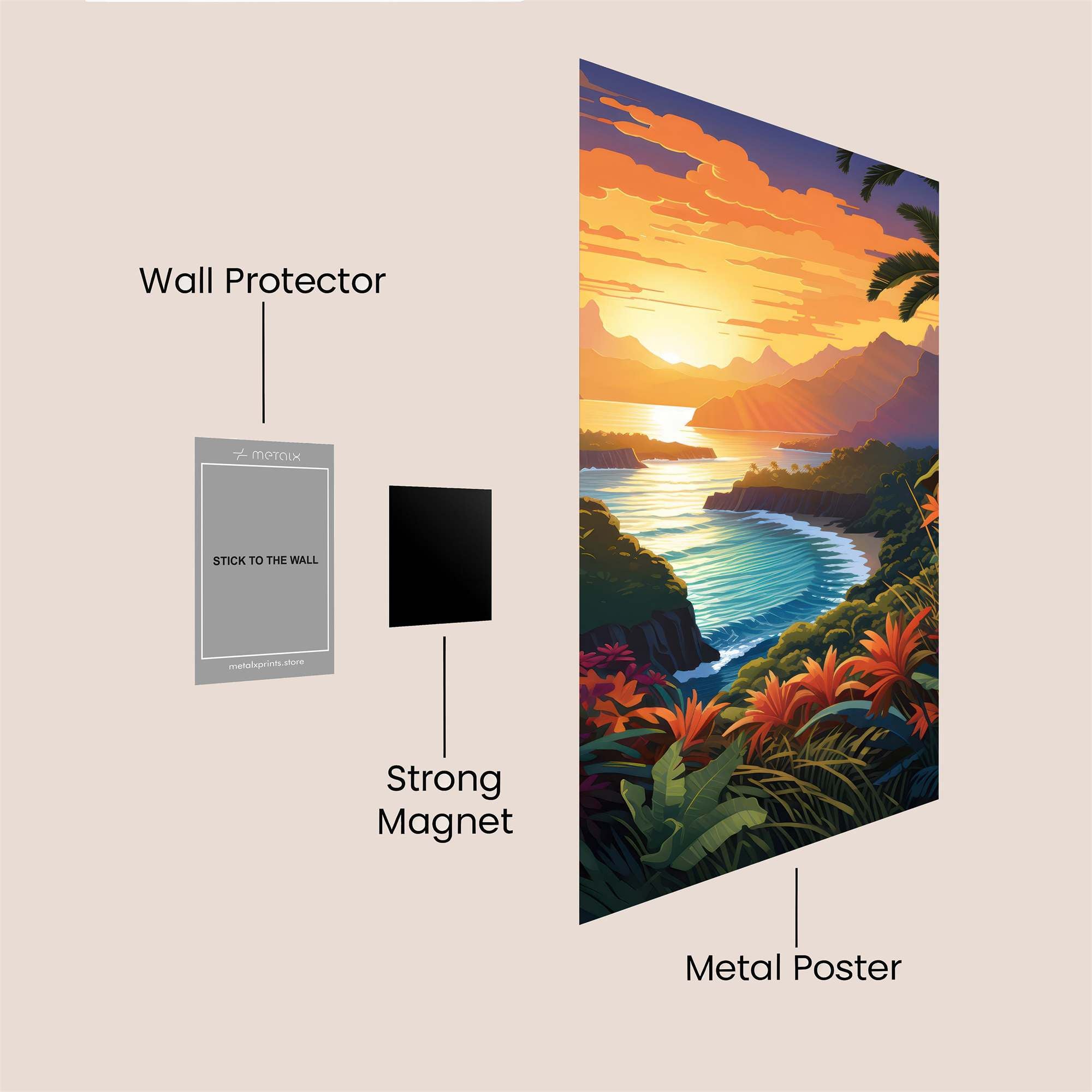 Sunset Serenity Safe Wall Magnetic / M