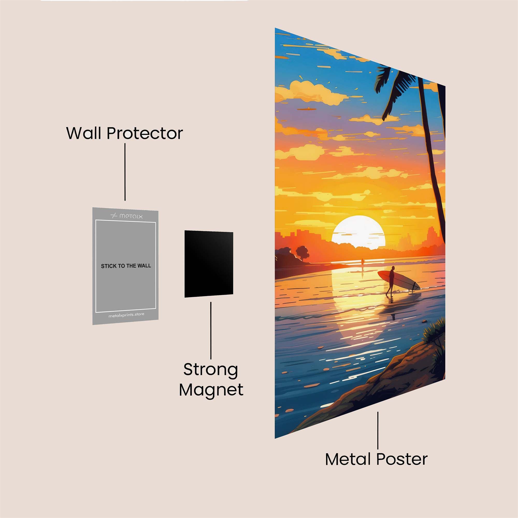 Sunset Serenity Safe Wall Magnetic / M