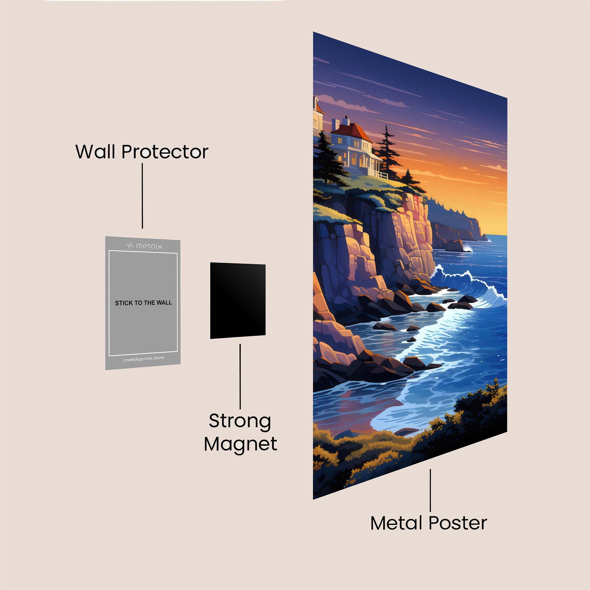 Sunset Serenity Safe Wall Magnetic / M