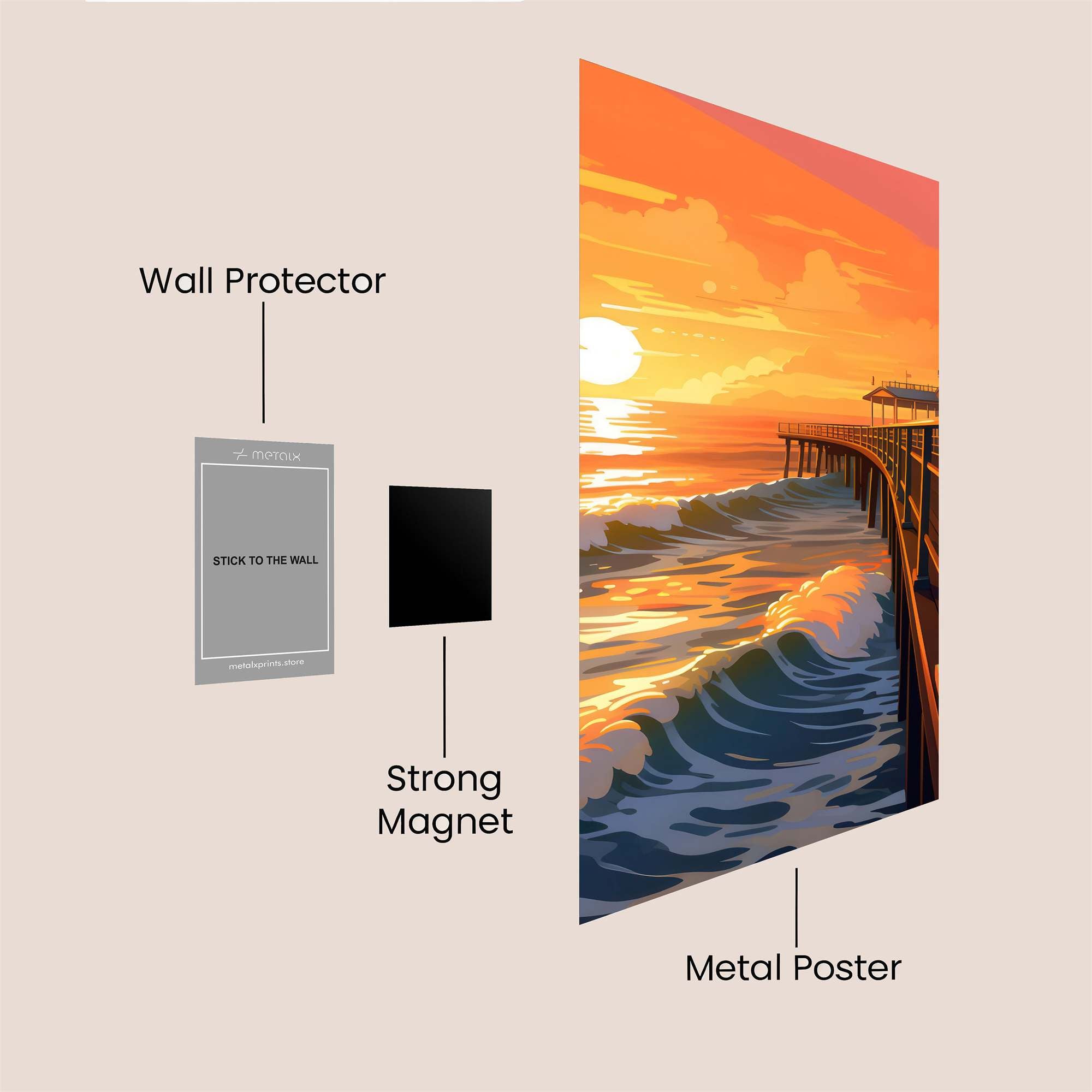 Sunset Serenity Safe Wall Magnetic / M