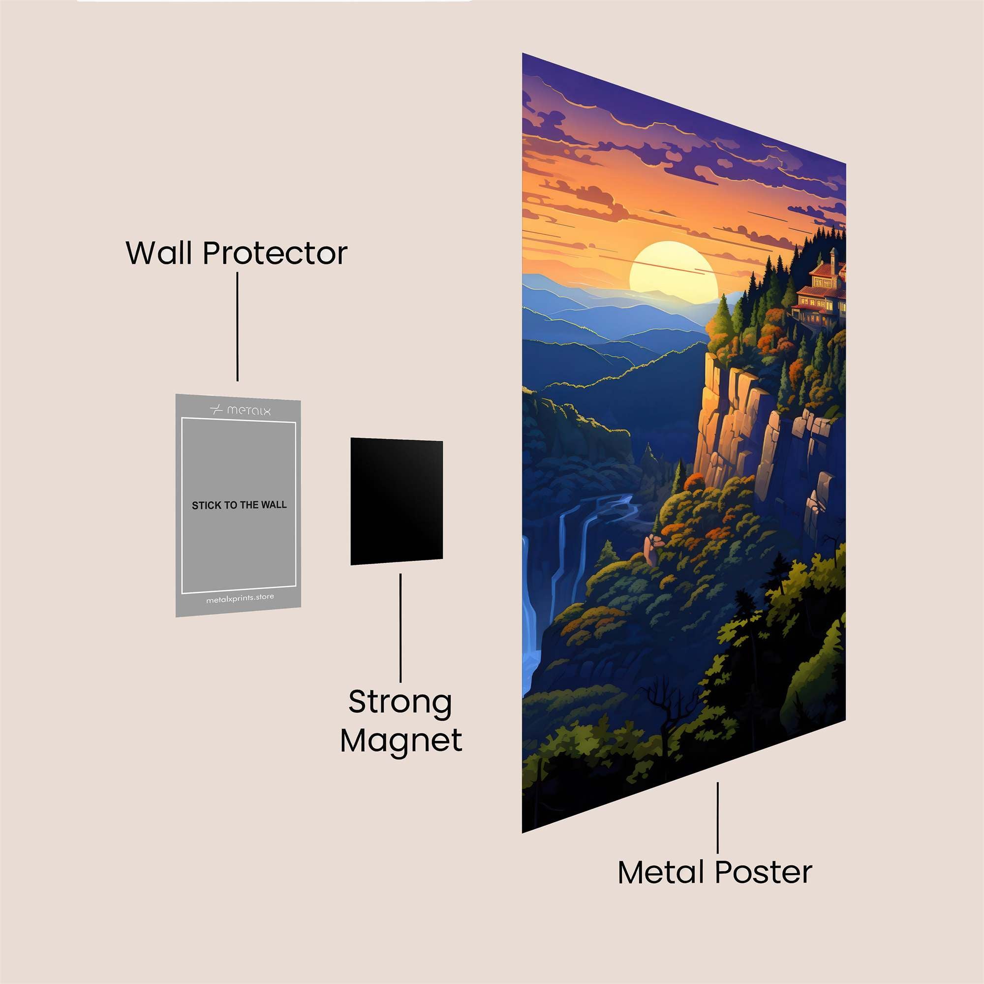Sunset Serenity Safe Wall Magnetic / M