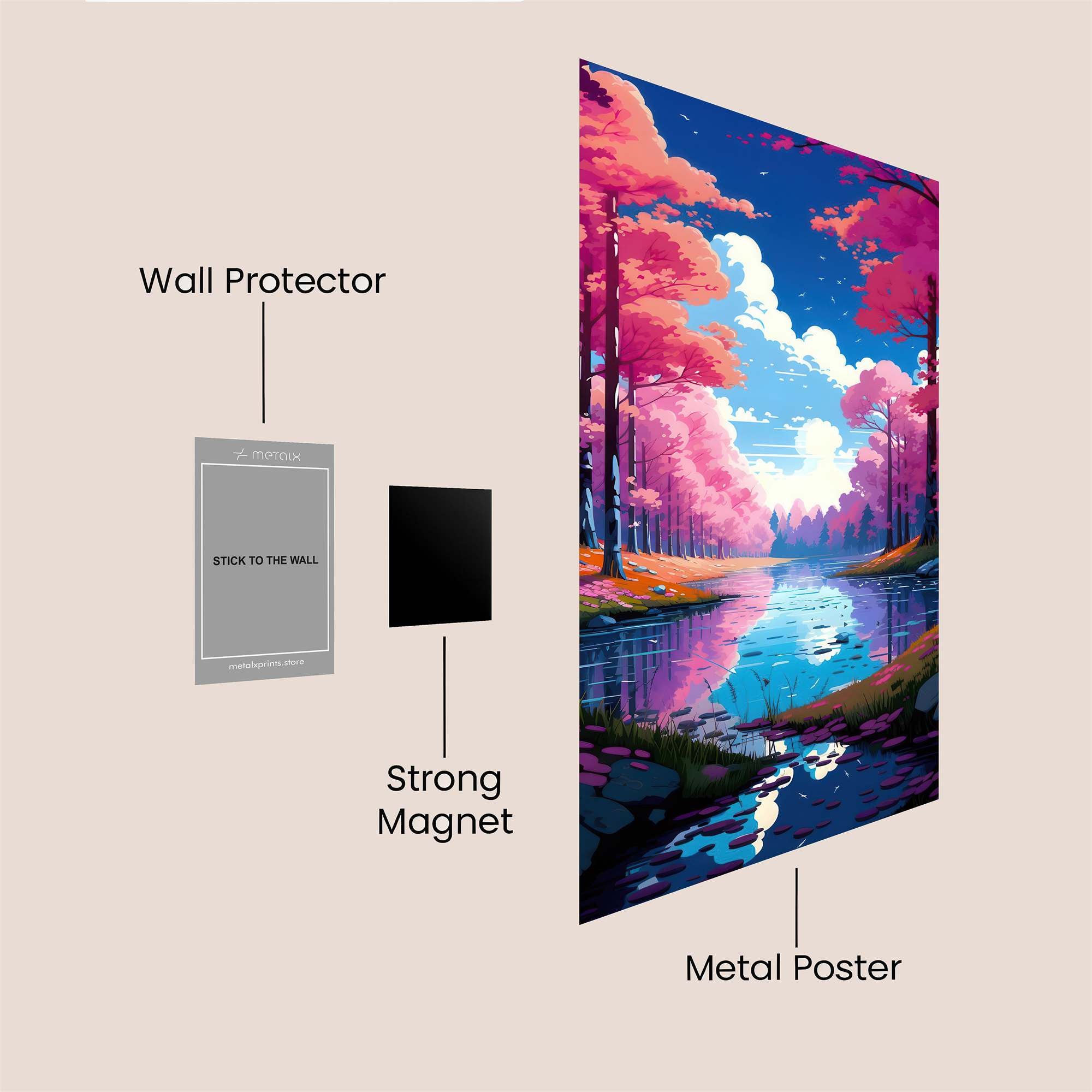 Pink Serenity Safe Wall Magnetic / M