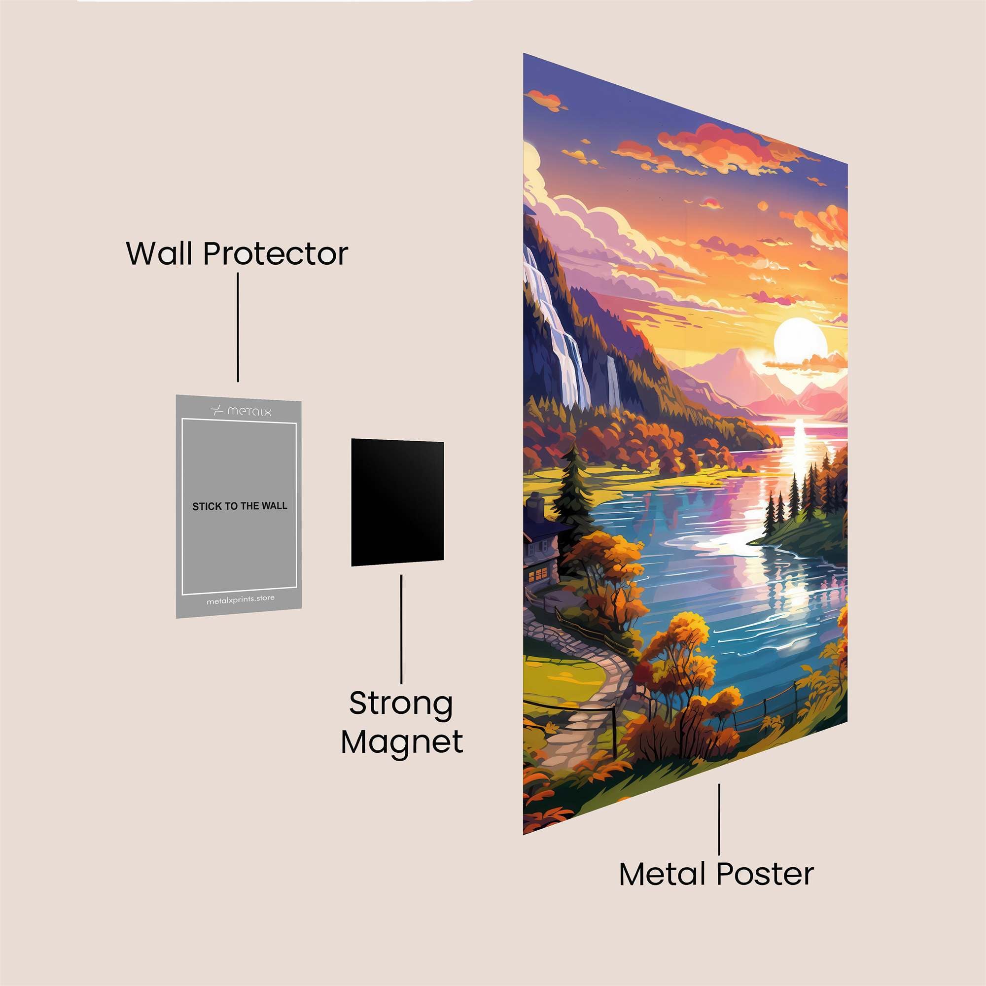 Sunset Serenity Safe Wall Magnetic / M