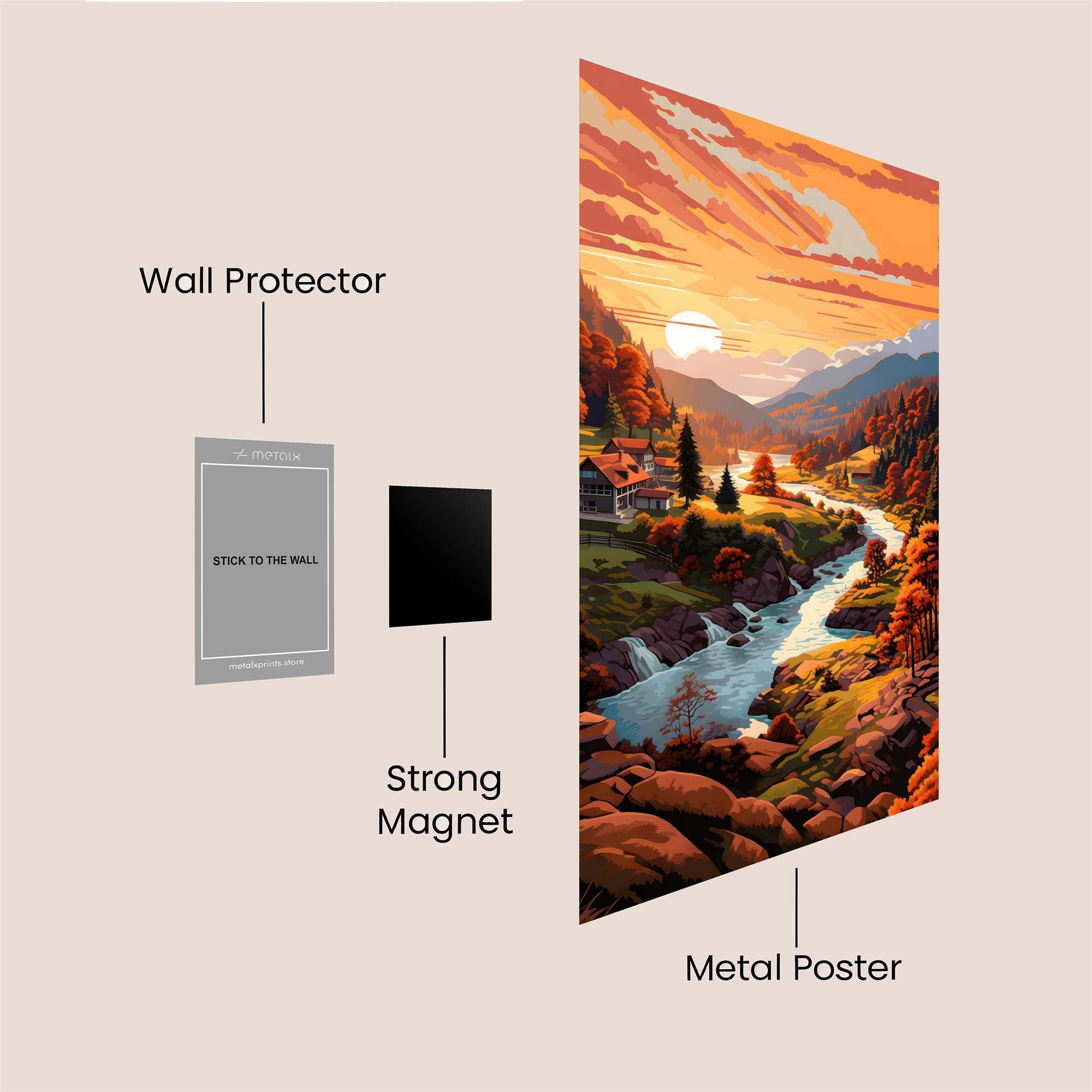 Sunset Serenity Safe Wall Magnetic / M