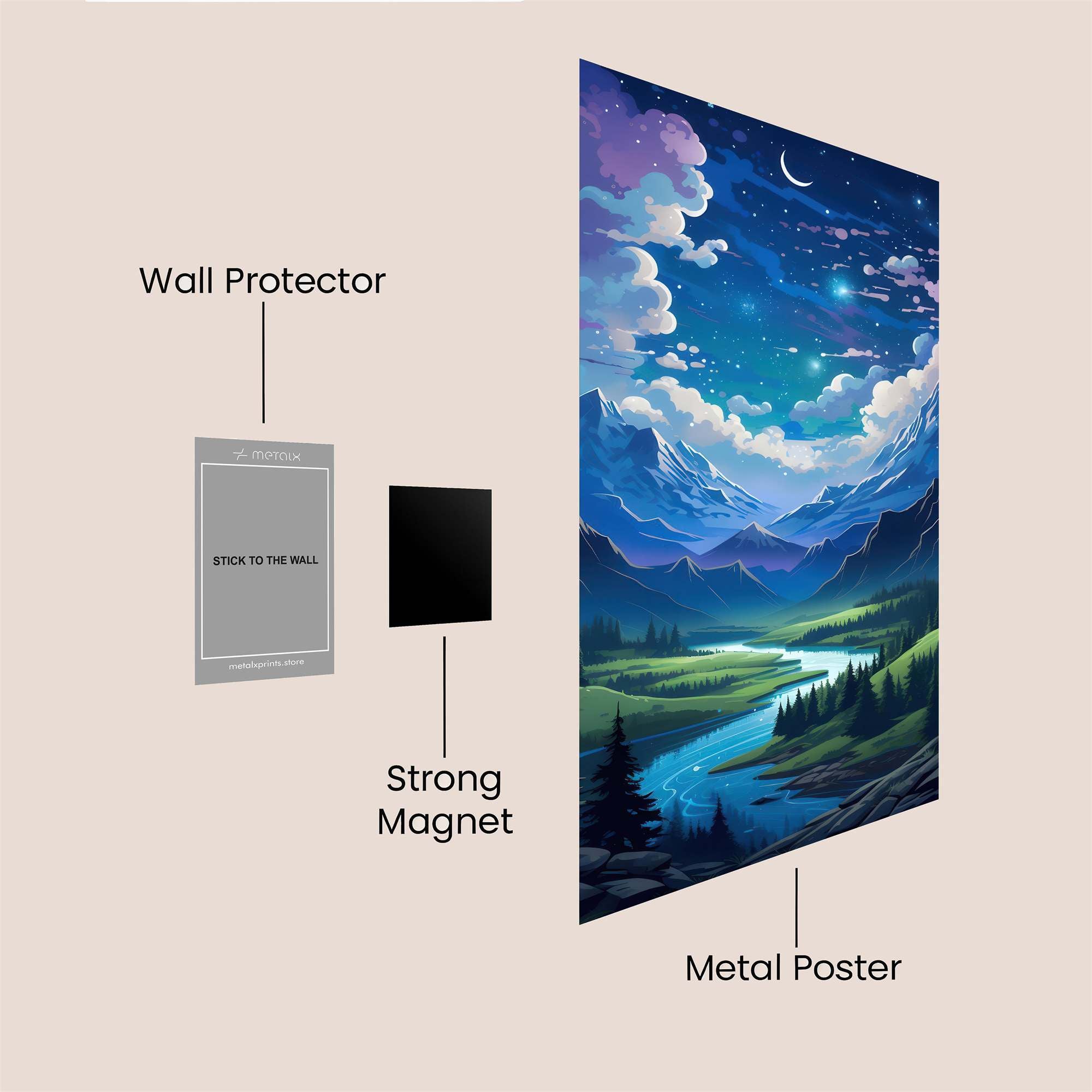 Moonlit Serenity Safe Wall Magnetic / M