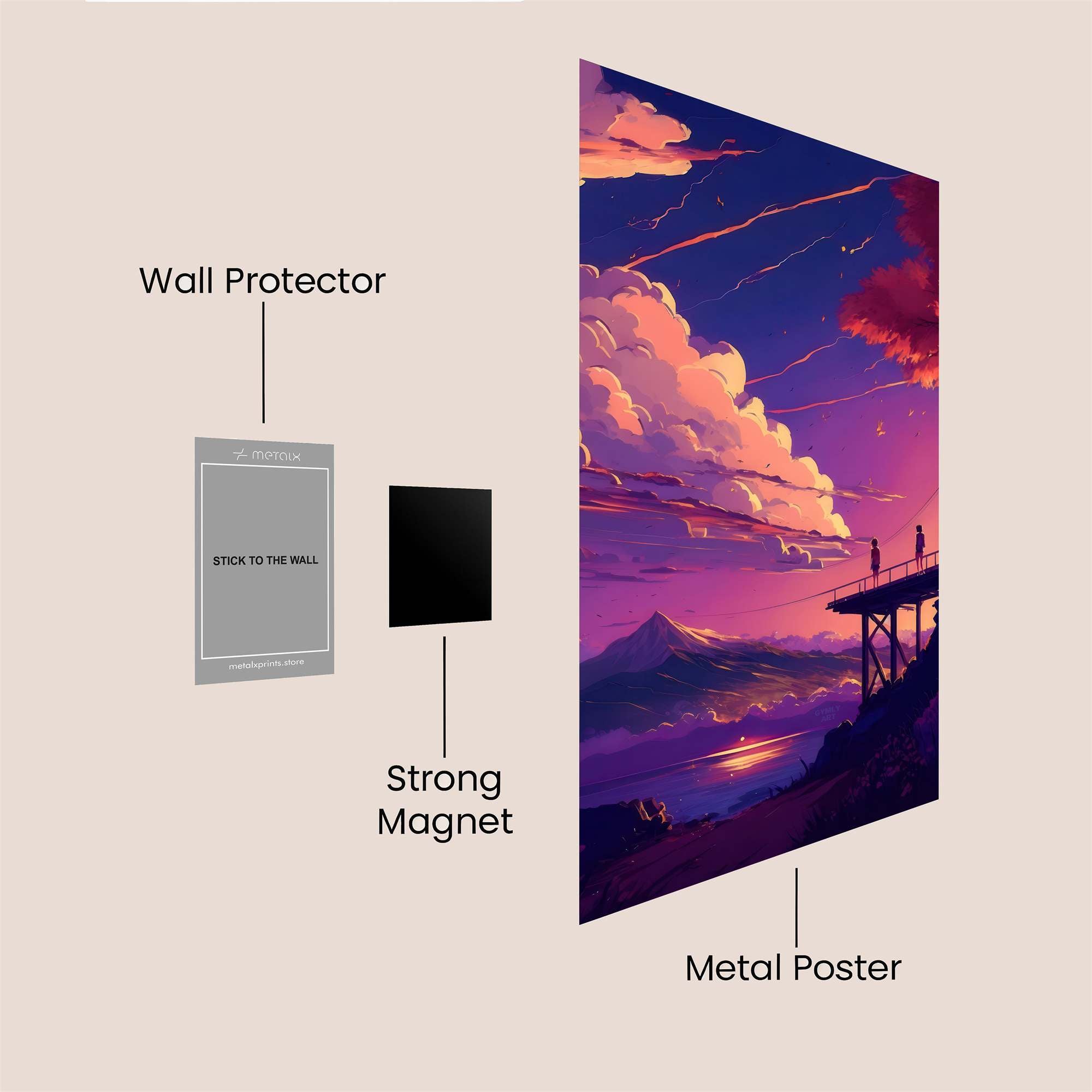Sunset Serenity Safe Wall Magnetic / M
