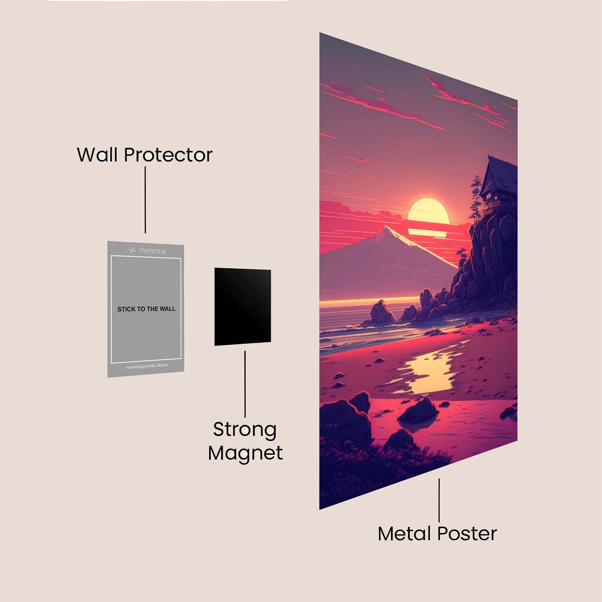 Sunset Serenity Safe Wall Magnetic / M