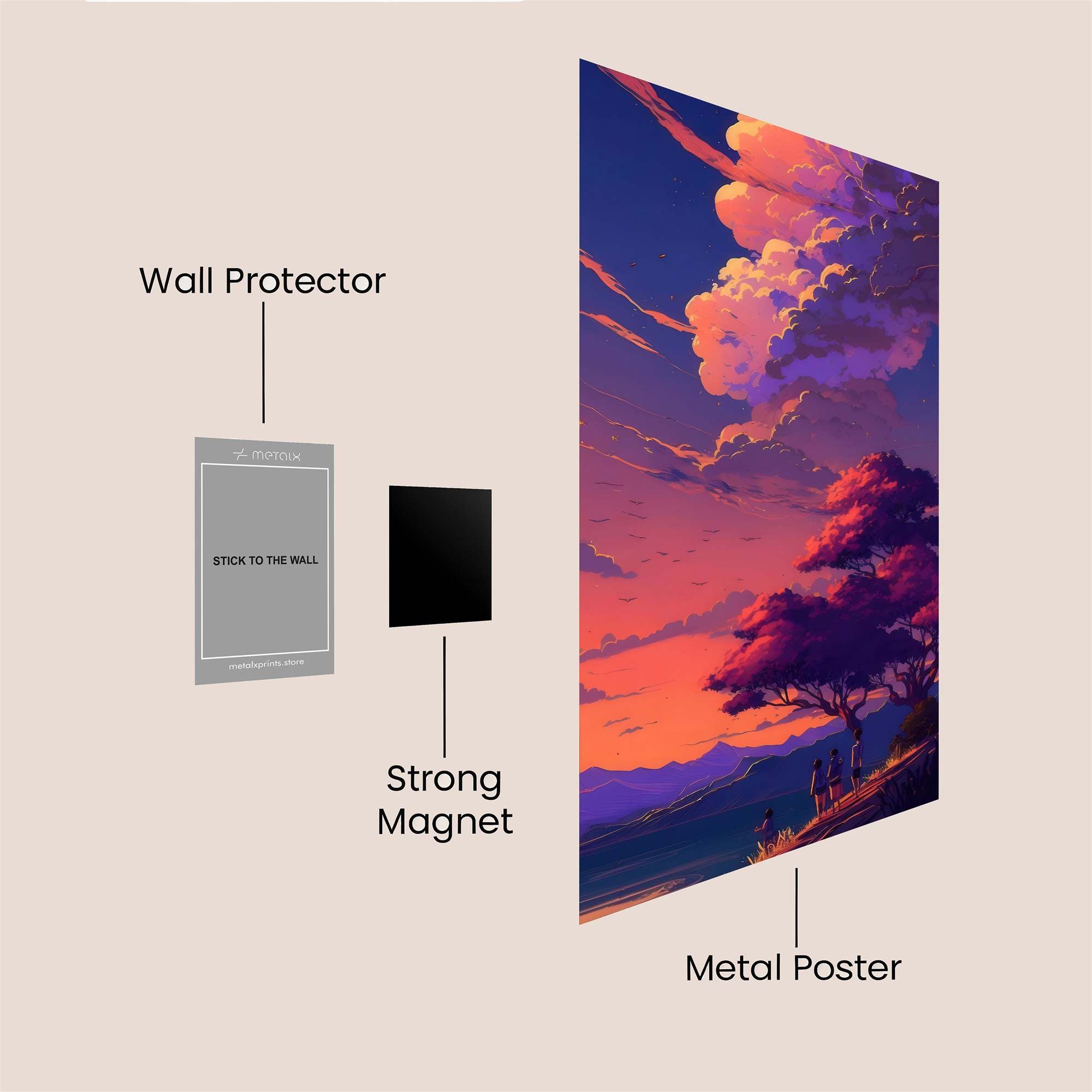 Sunset Serenity Safe Wall Magnetic / M