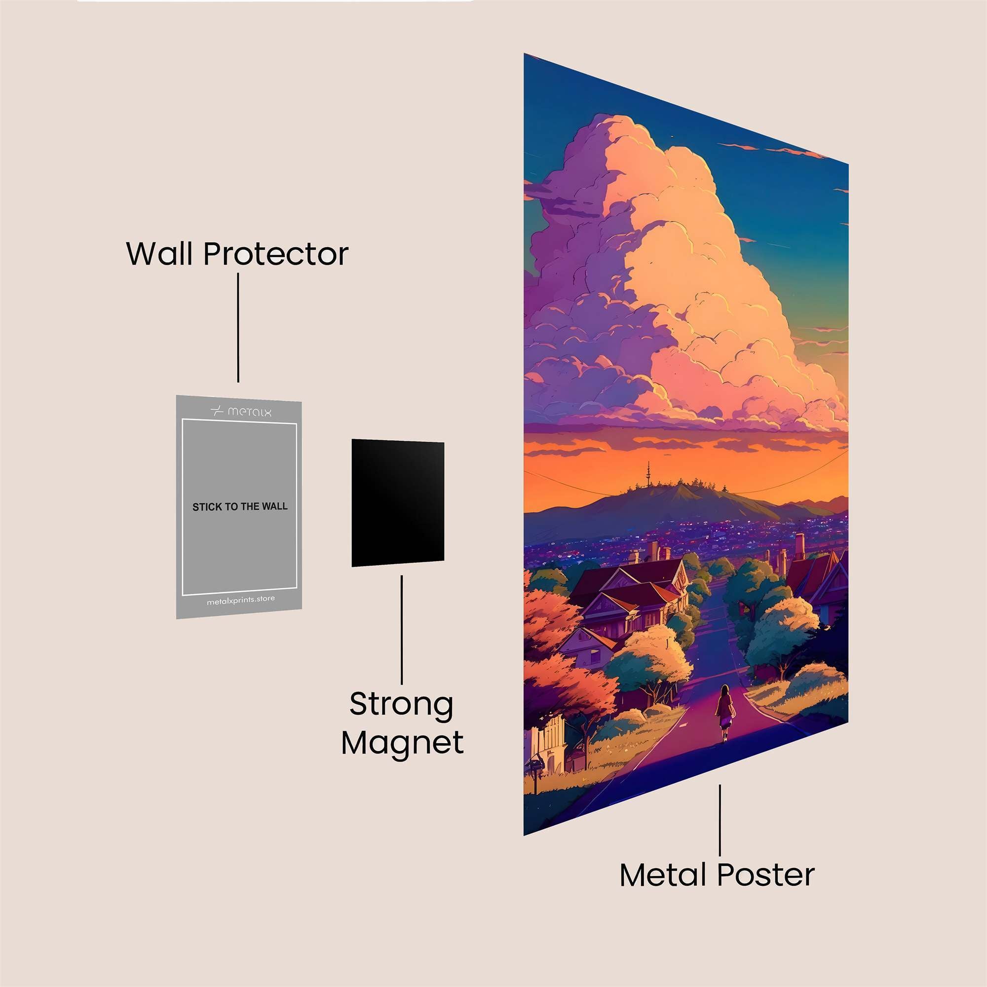 Sunset Serenity Safe Wall Magnetic / M
