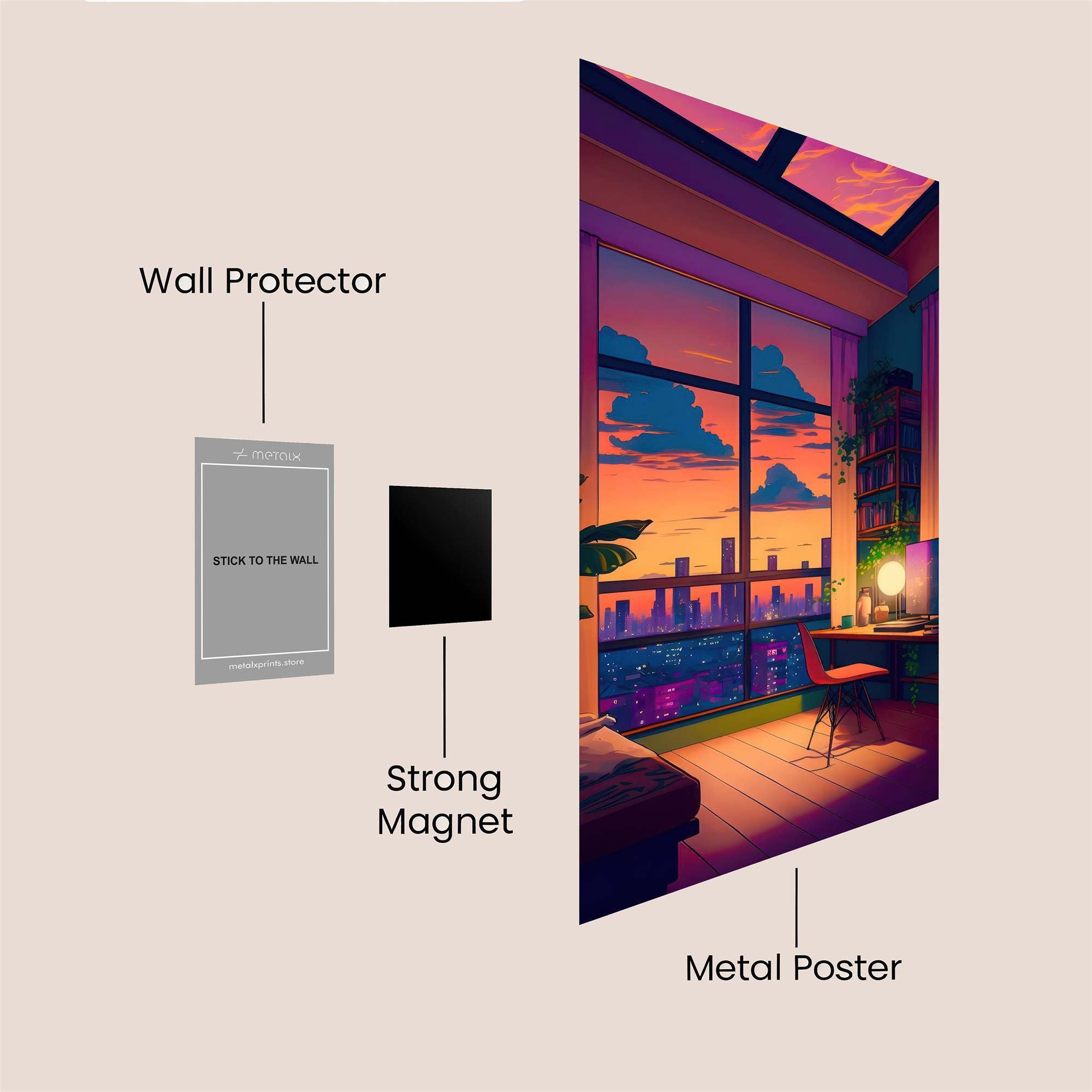 Sunset Serenity Safe Wall Magnetic / M