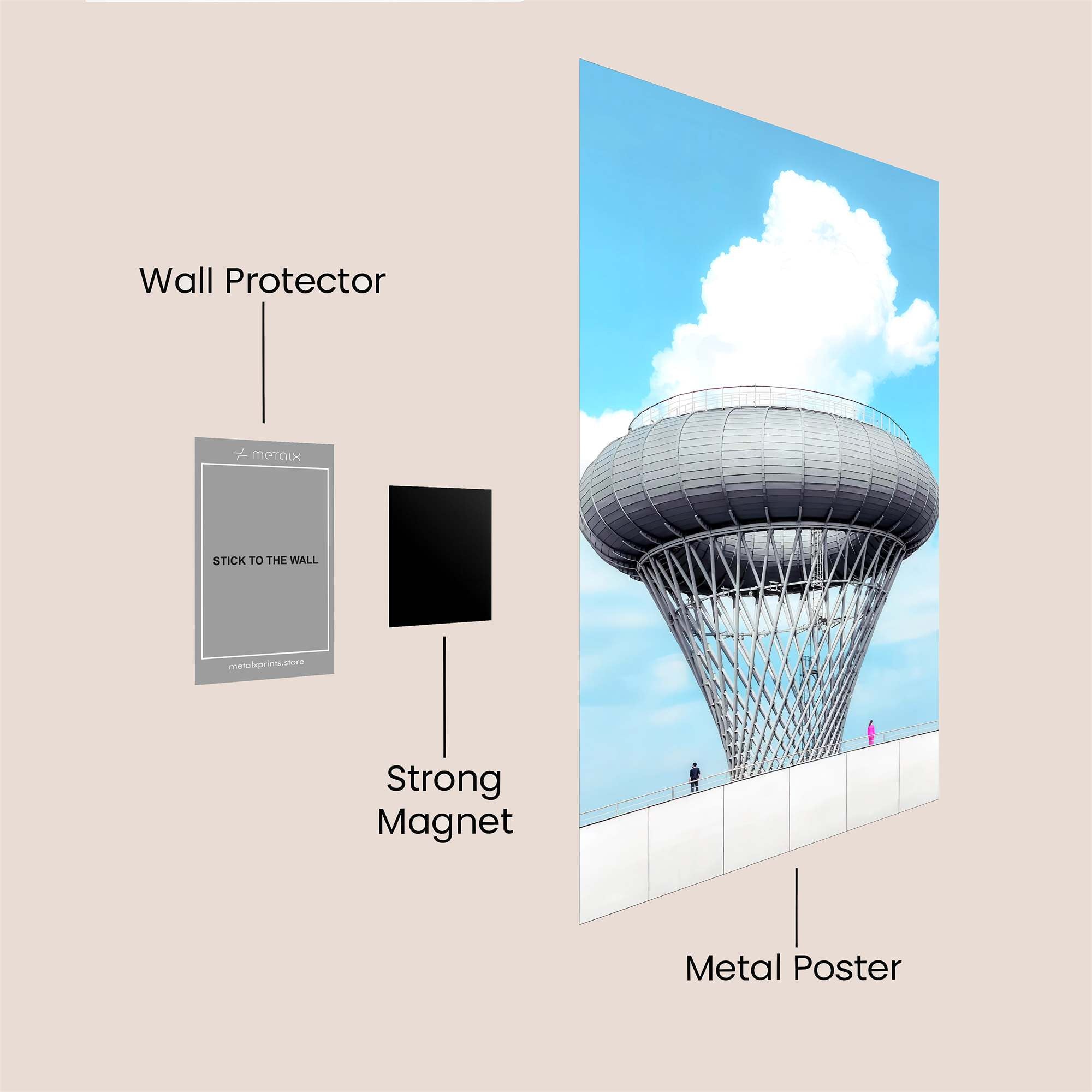 Futuristic Serenity Safe Wall Magnetic / M