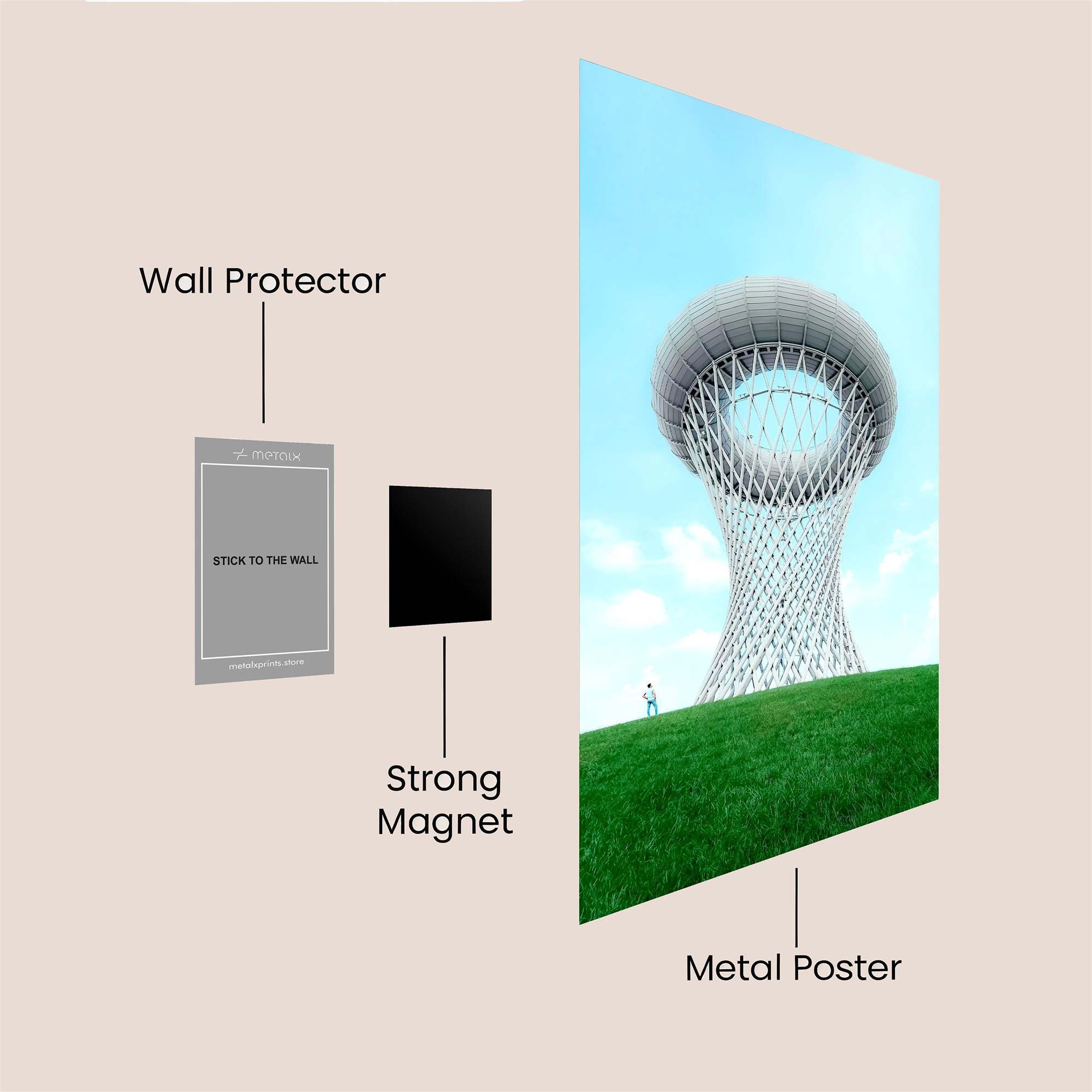 Futuristic Serenity Safe Wall Magnetic / M