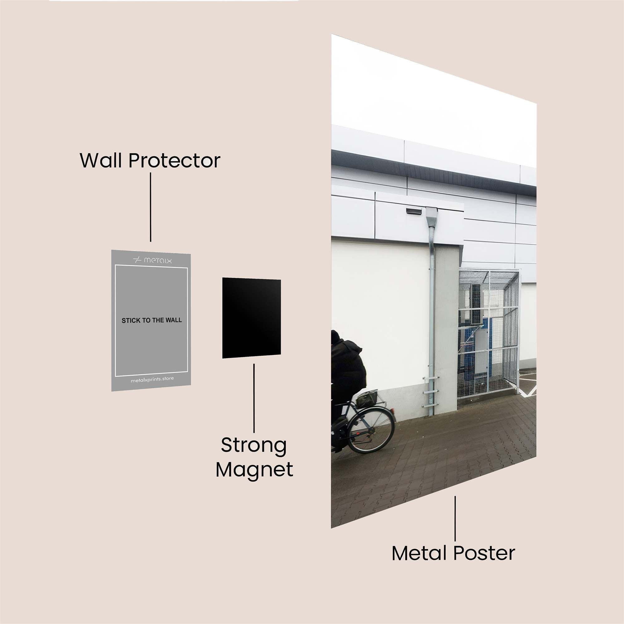 Cyclist Solitude Safe Wall Magnetic / M