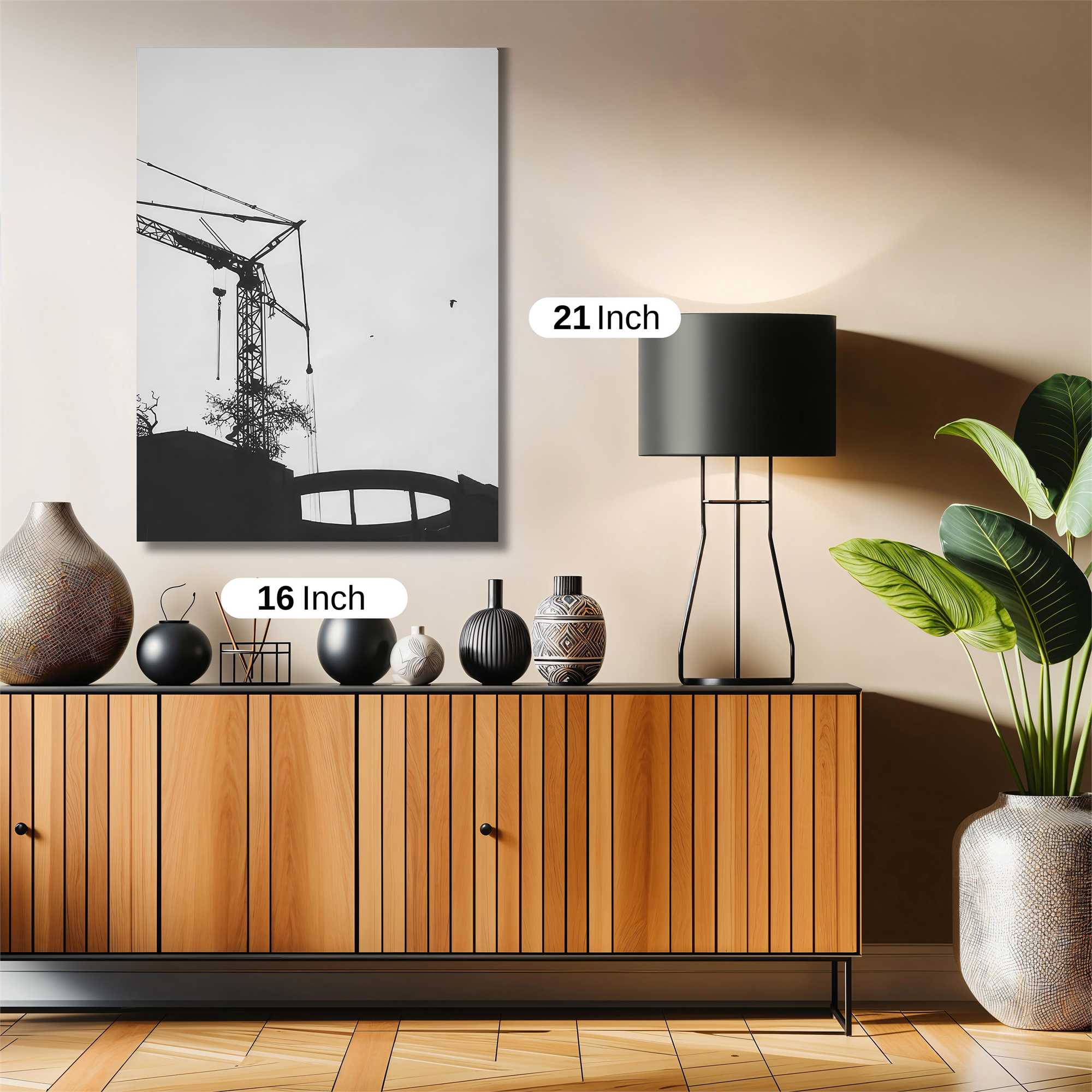 Crane Silhouette Safe Wall Magnetic / M