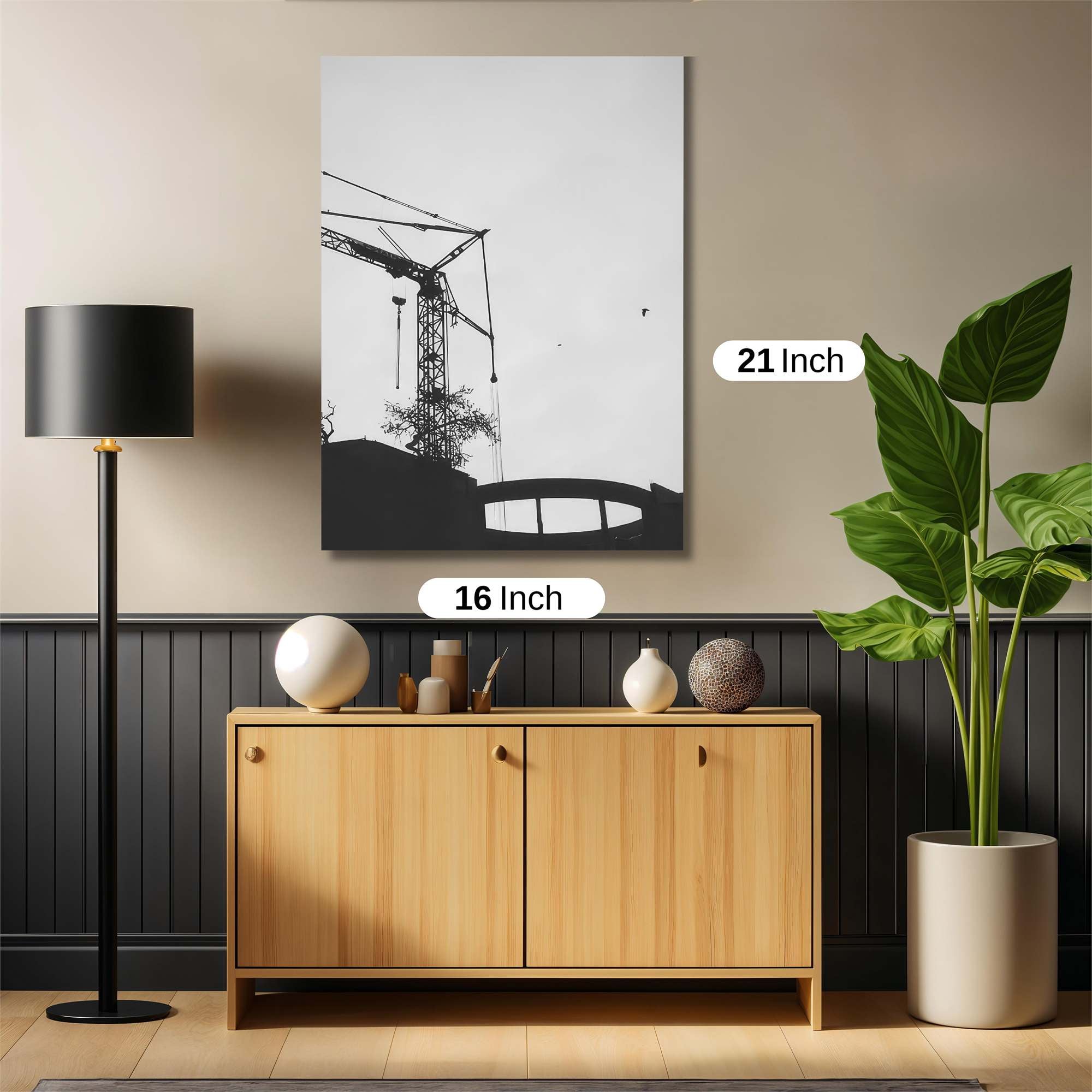 Crane Silhouette Safe Wall Magnetic / M