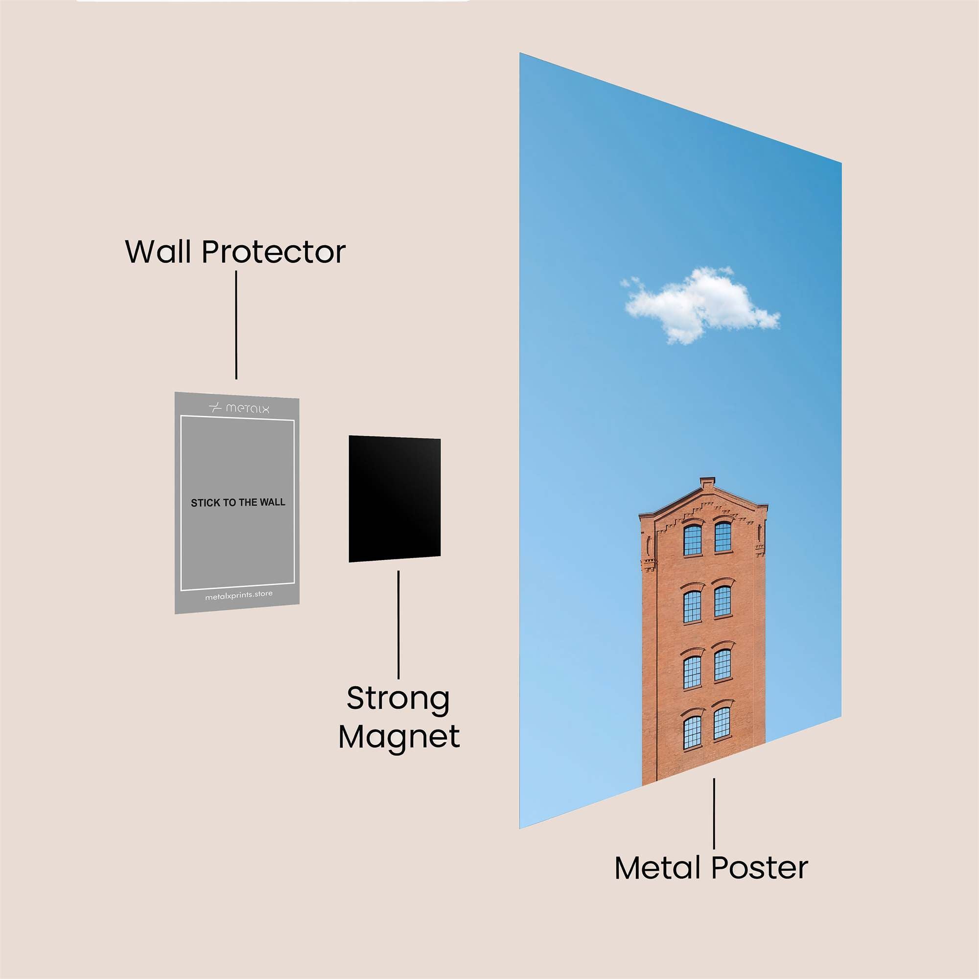 Futuristic Serenity Safe Wall Magnetic / M