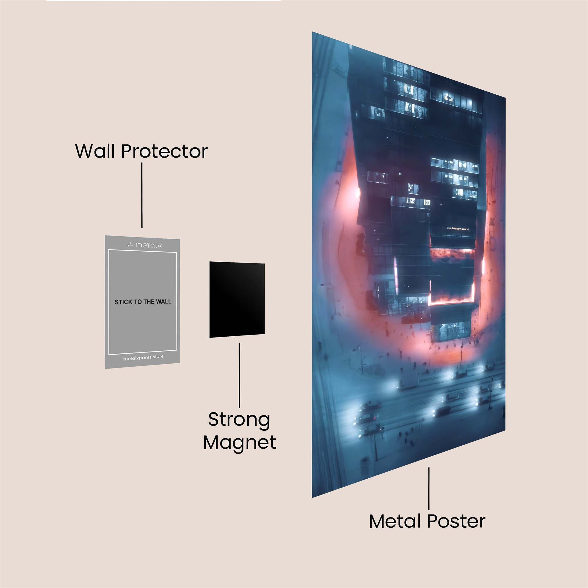 Skyscraper Glow Safe Wall Magnetic / M