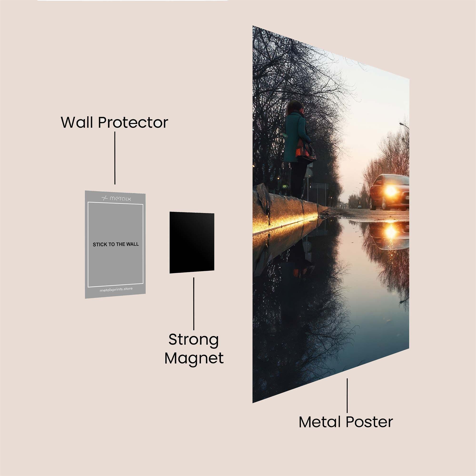 Sunset Reflection Safe Wall Magnetic / M