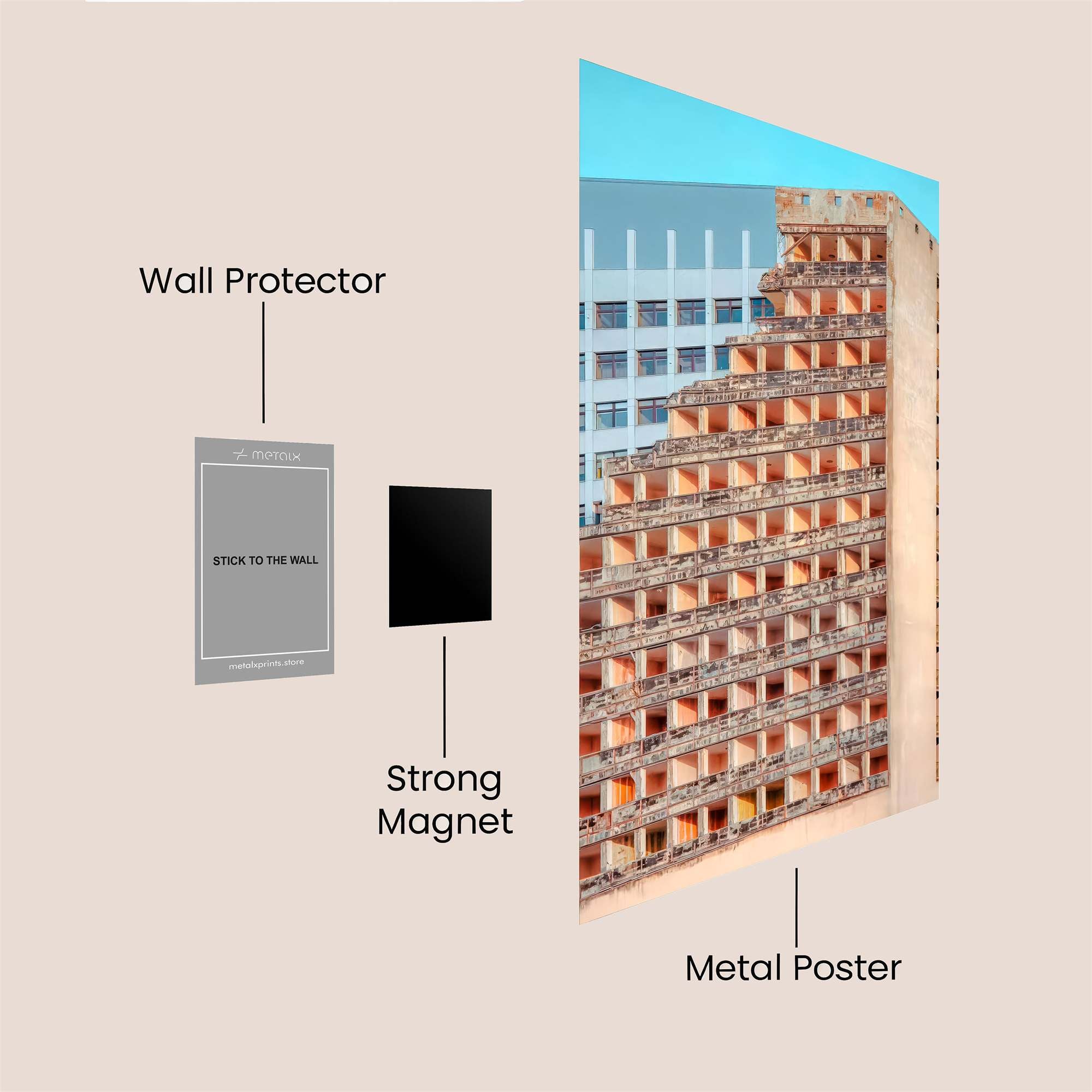Brutalist Whimsy Safe Wall Magnetic / M