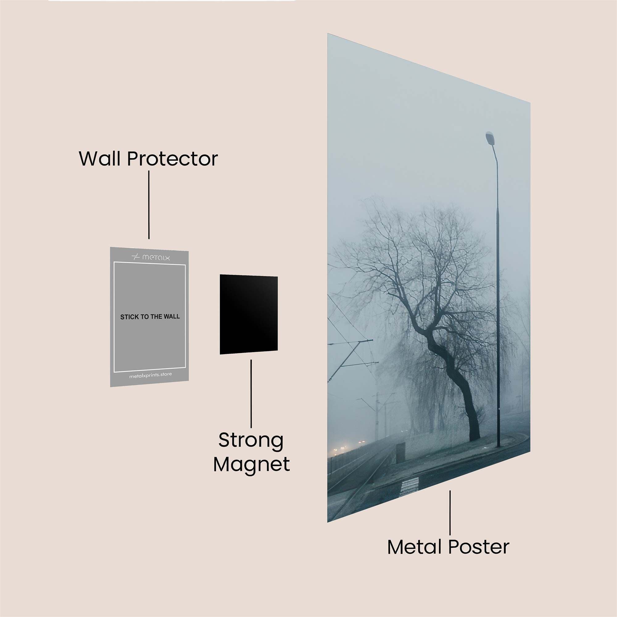 Foggy Desolation Safe Wall Magnetic / M
