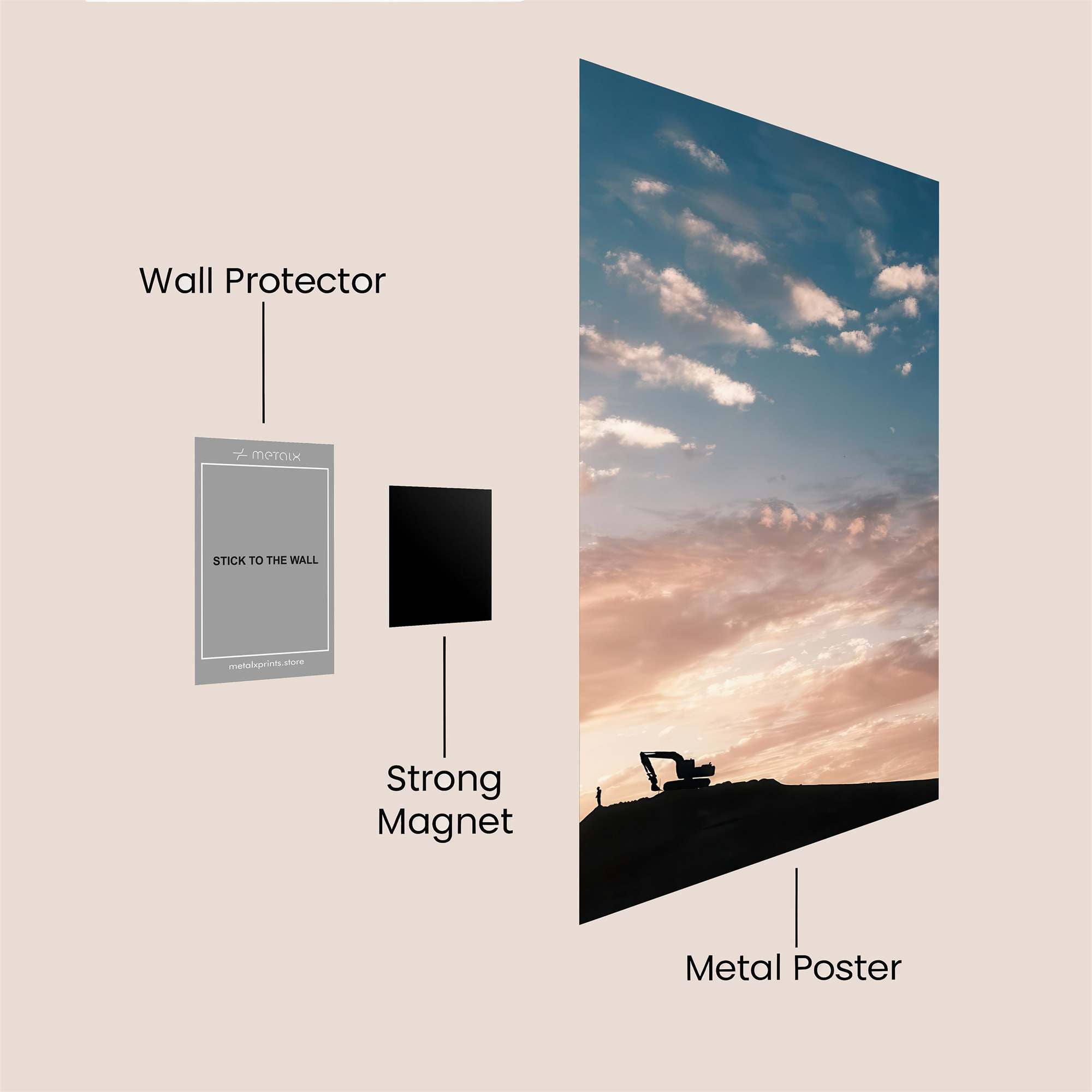 Sunset Silhouette Safe Wall Magnetic / M