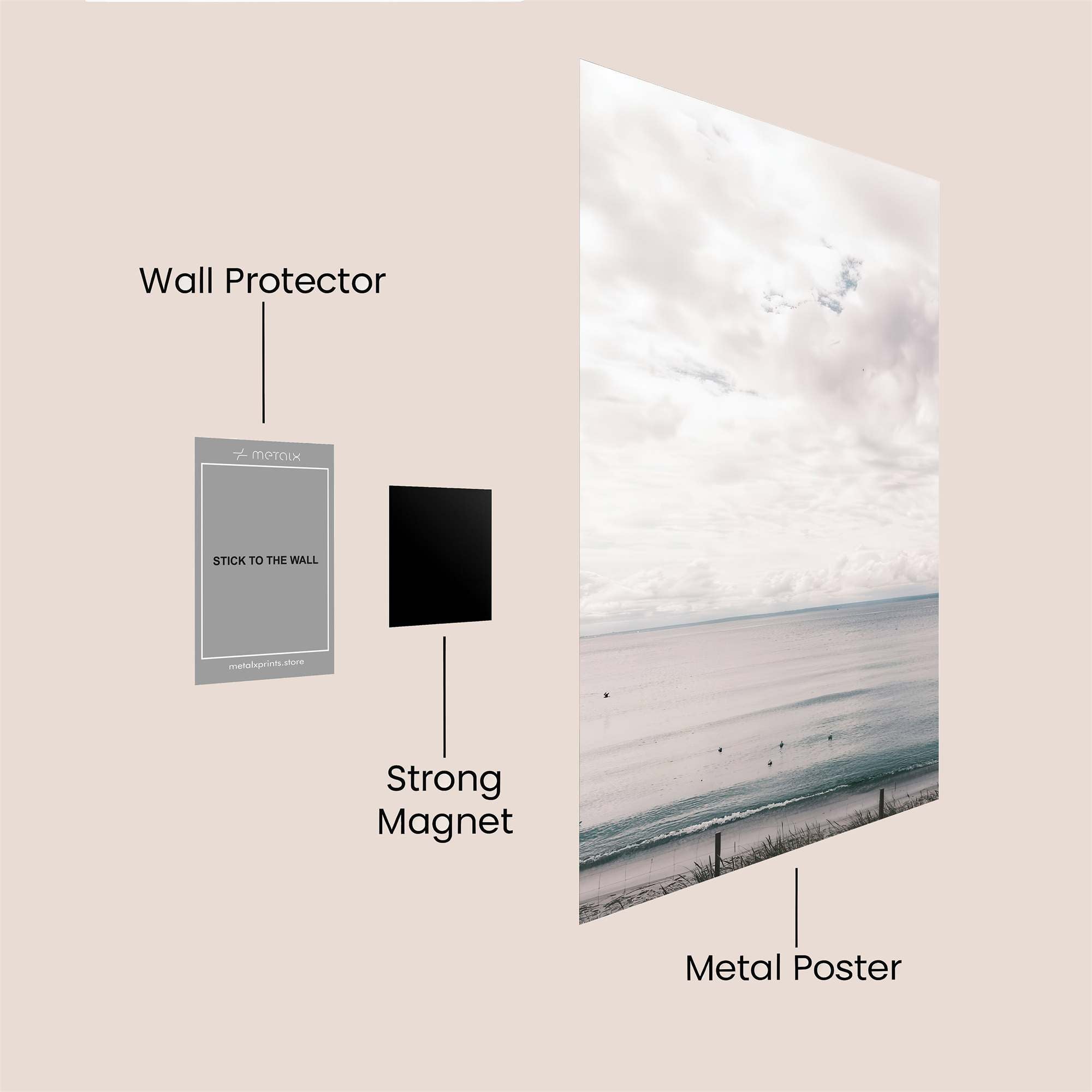 Beach Solitude Safe Wall Magnetic / M
