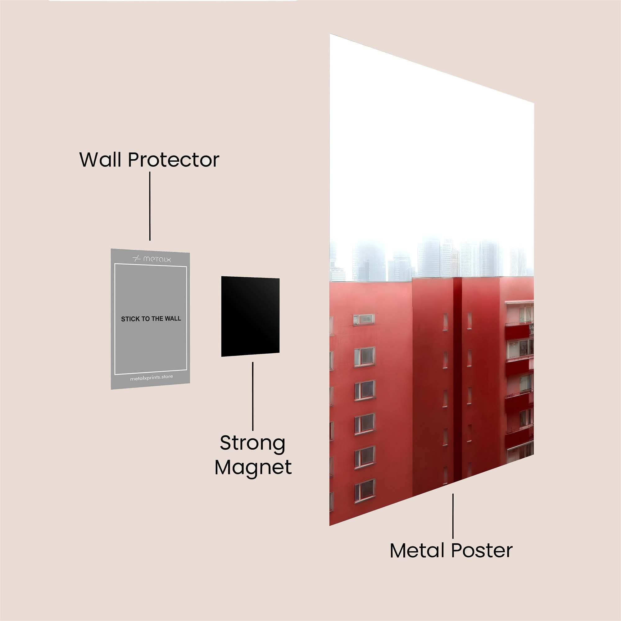 Red Monotony Safe Wall Magnetic / M