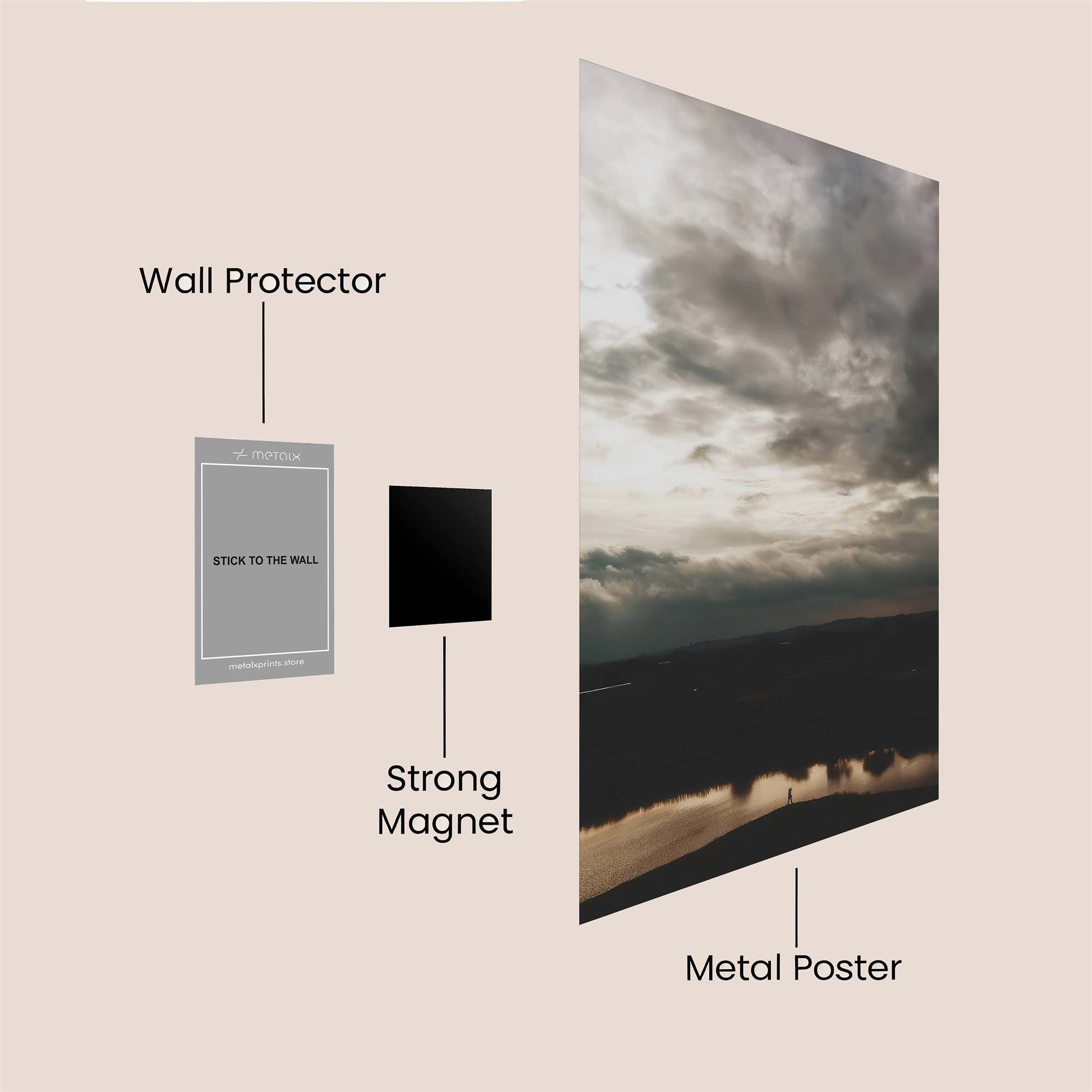 Stormy Reflection Safe Wall Magnetic / M