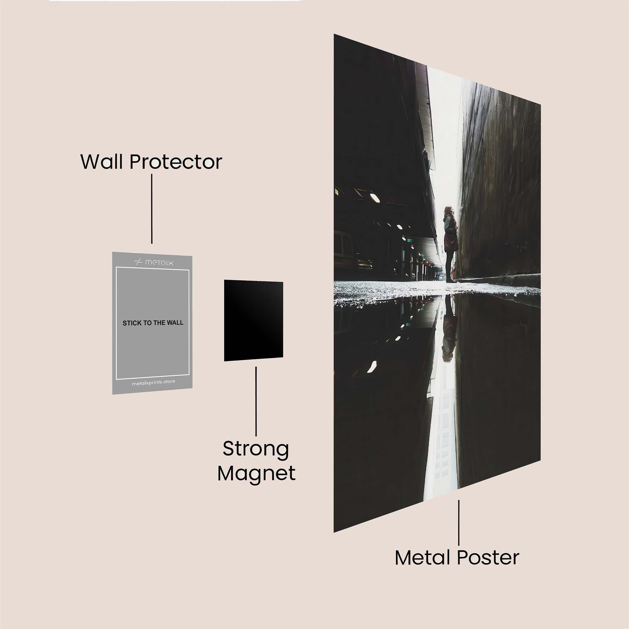 Alleyway Solitude Safe Wall Magnetic / M
