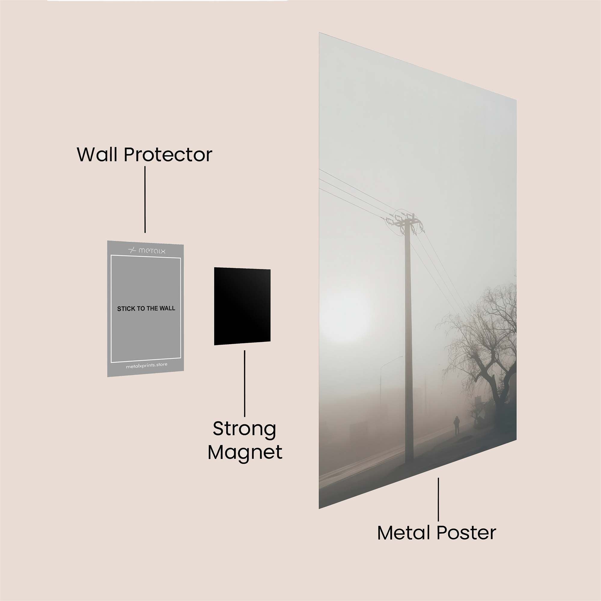 Foggy Solitude Safe Wall Magnetic / M