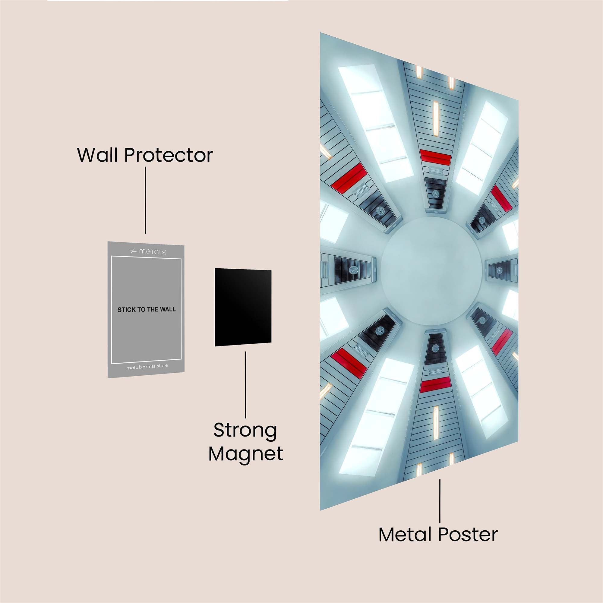 Futuristic Serenity Safe Wall Magnetic / M