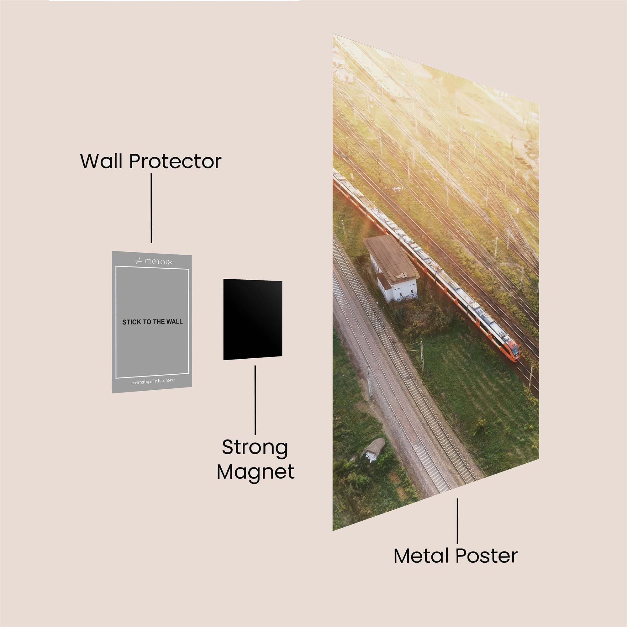Sunset Train Safe Wall Magnetic / M