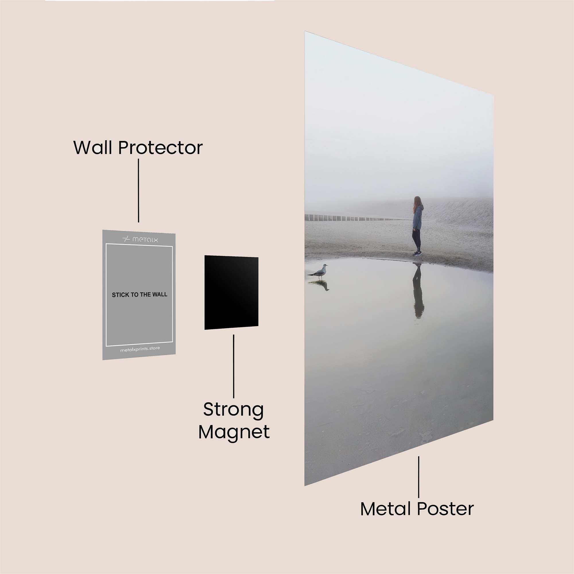 Foggy Solitude Safe Wall Magnetic / M