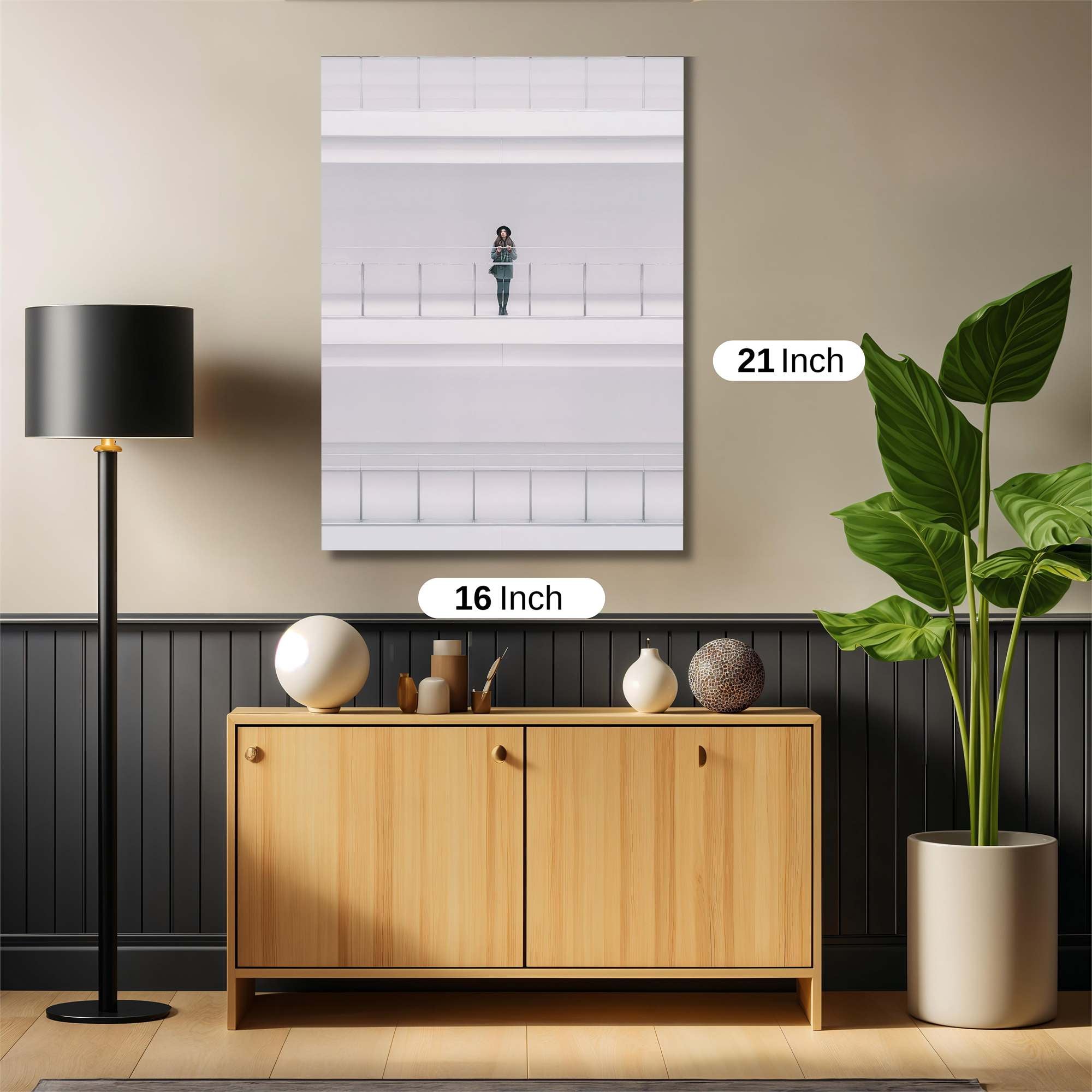 Woman Contemplative Safe Wall Magnetic / M