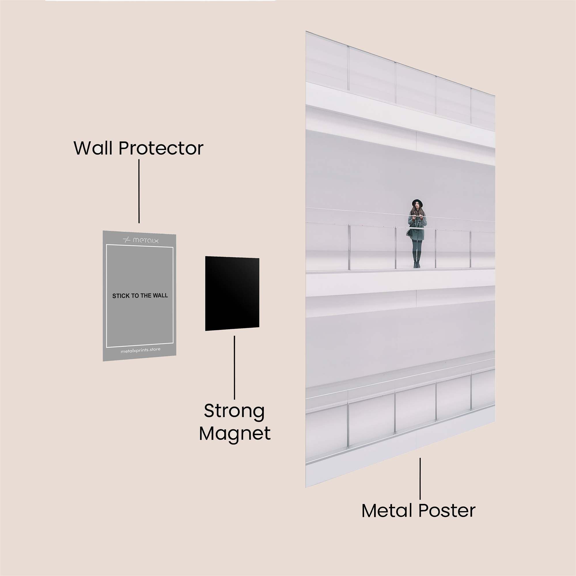 Woman Contemplative Safe Wall Magnetic / M