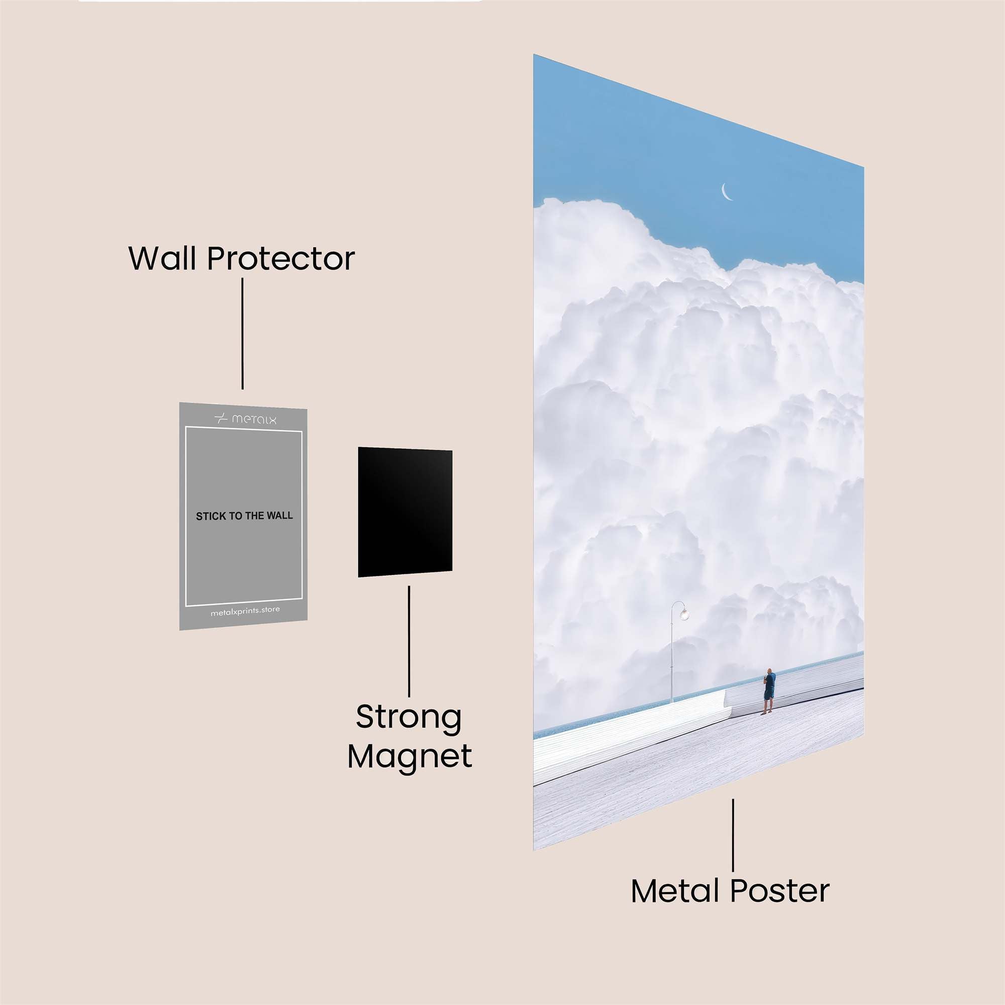 Clouds Whisper Safe Wall Magnetic / M