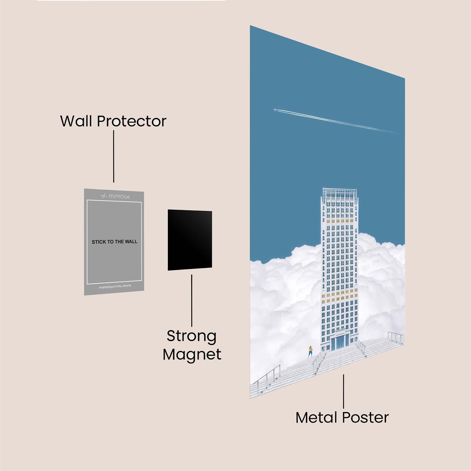 Skyscraper Serenity Safe Wall Magnetic / M