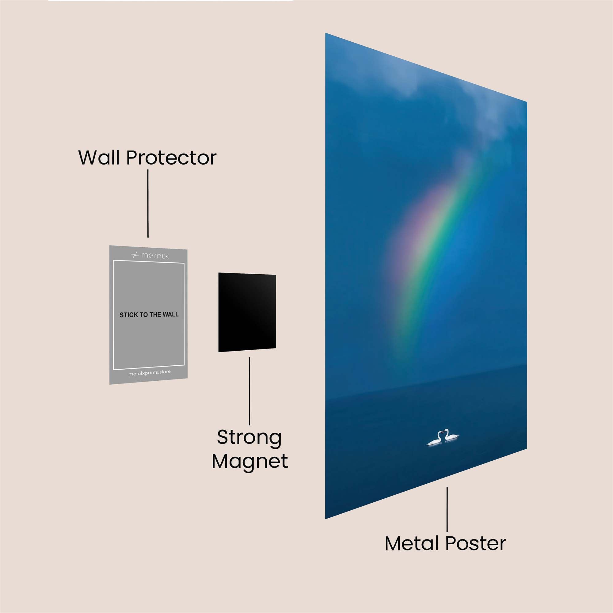 Swans Serene Safe Wall Magnetic / M