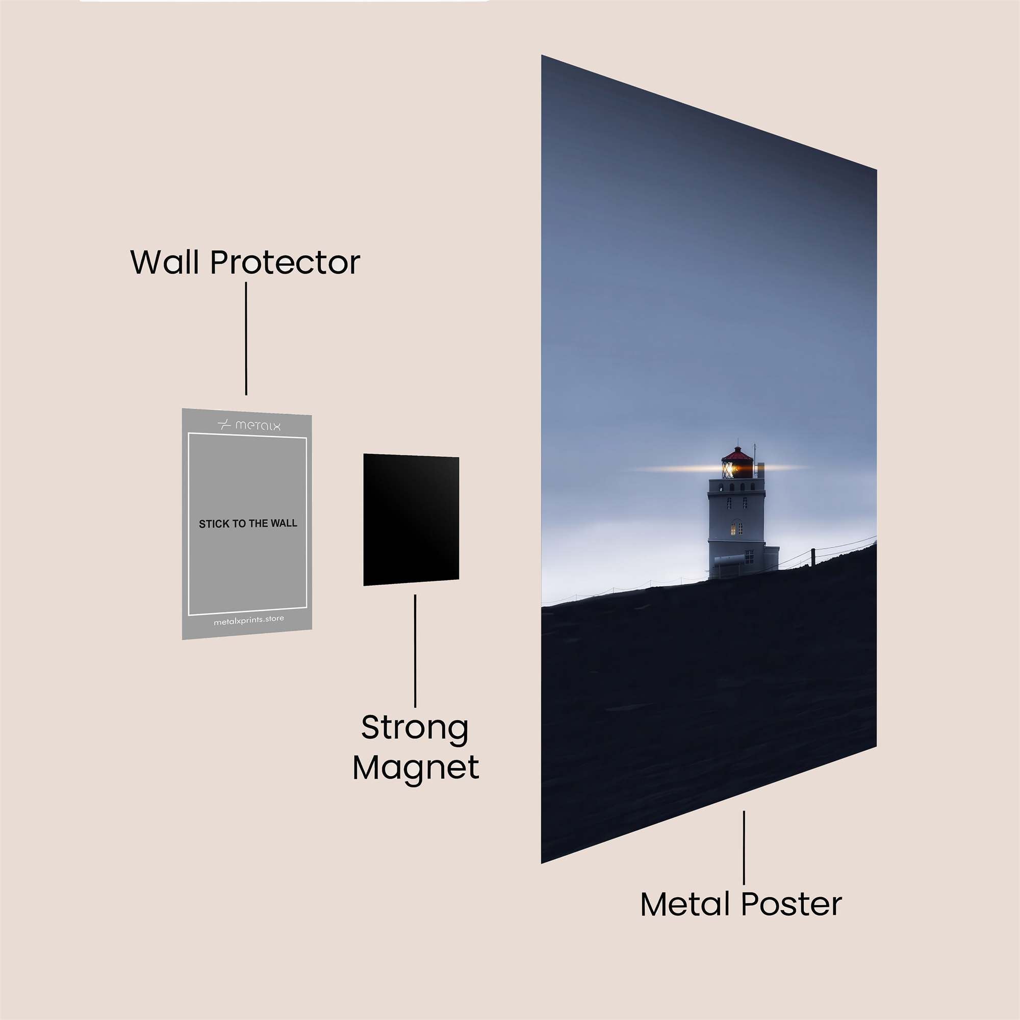 Lighthouse Solitude Safe Wall Magnetic / M