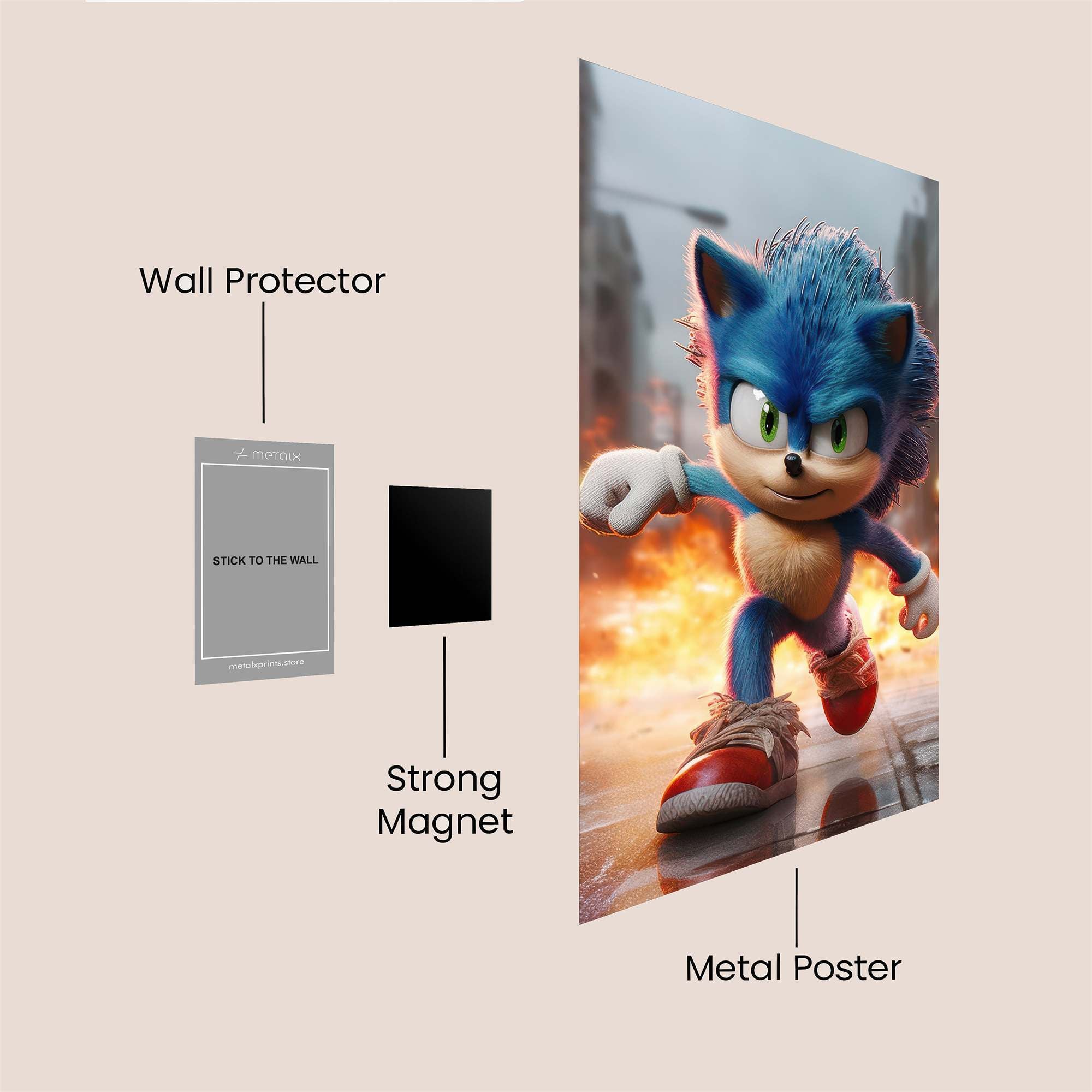Sonic Blaze Safe Wall Magnetic / M