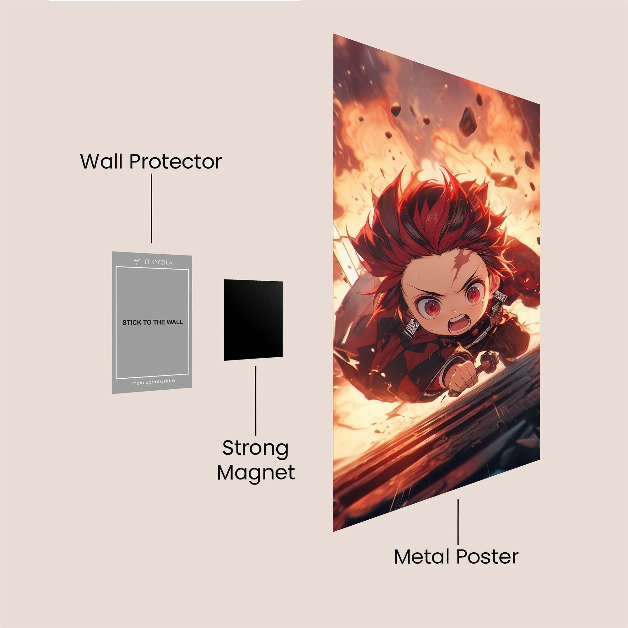 Zenitsu Fiery Safe Wall Magnetic / M