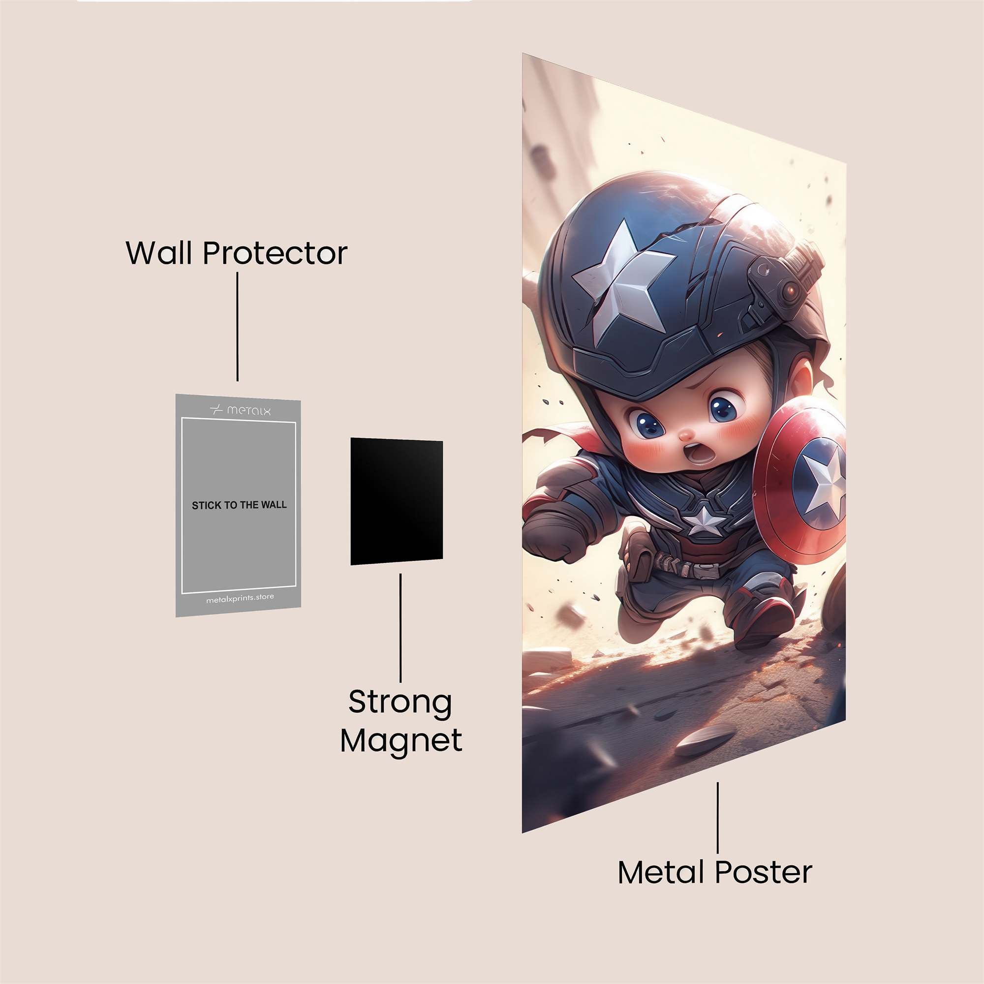 Captain Courage Safe Wall Magnetic / M